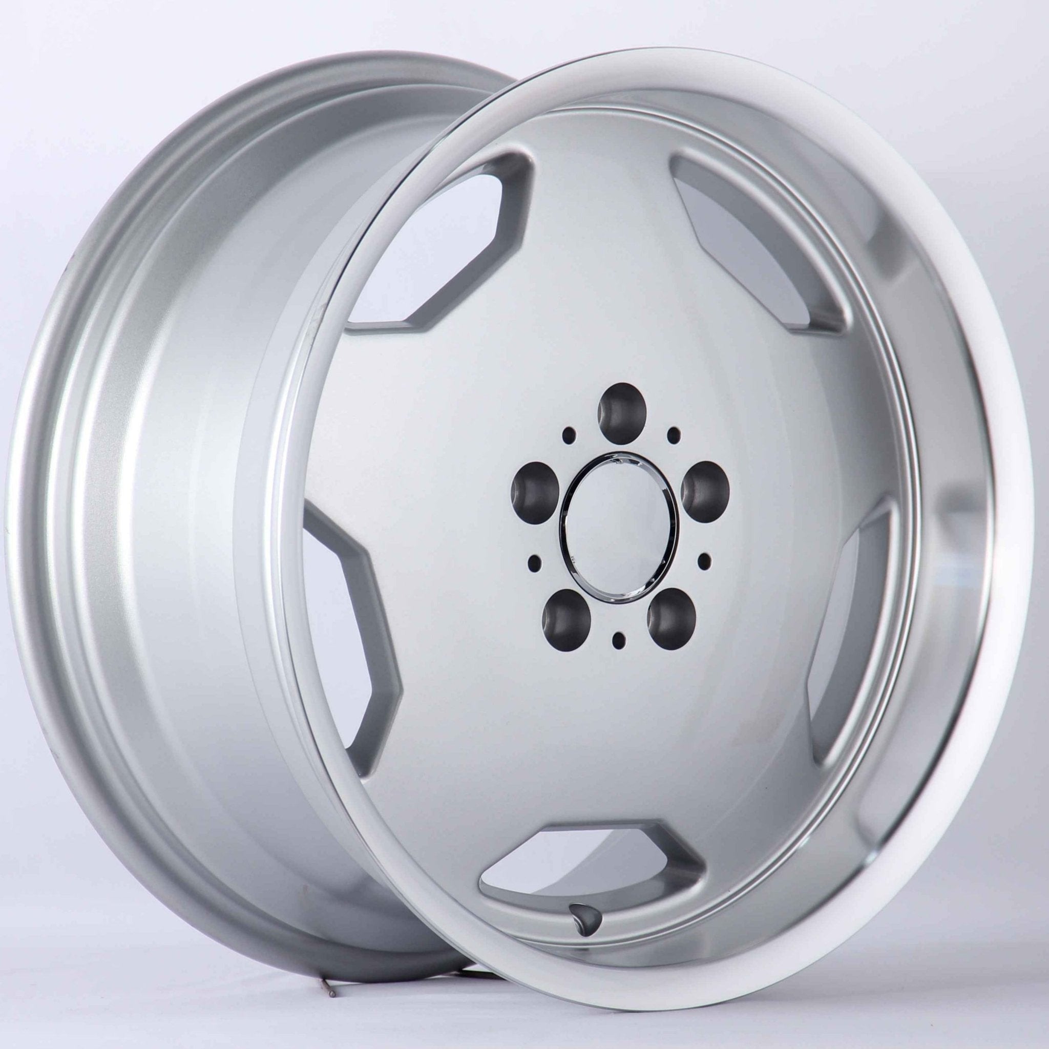W823 iV - 1406 Silver Machined Lip 18x9 ET35 5x112 CB66.56 - Gun Hill Tire House (WTW - WHOLESALE TIRES & WHEELS)