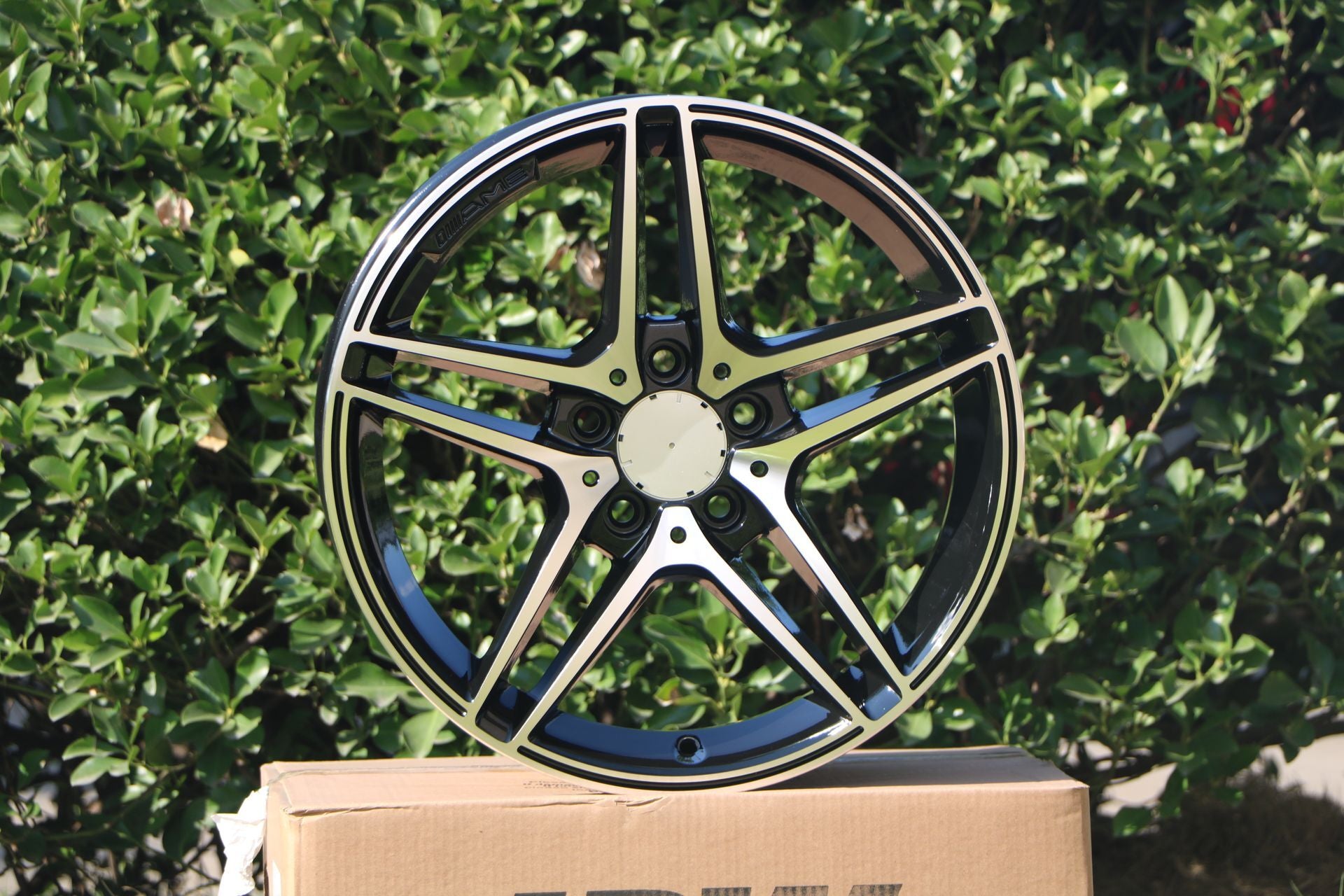 W828 Black Machined Face 19*8.5 ET35 5*112 CB66.6 - Gun Hill Tire House (WTW - WHOLESALE TIRES & WHEELS)