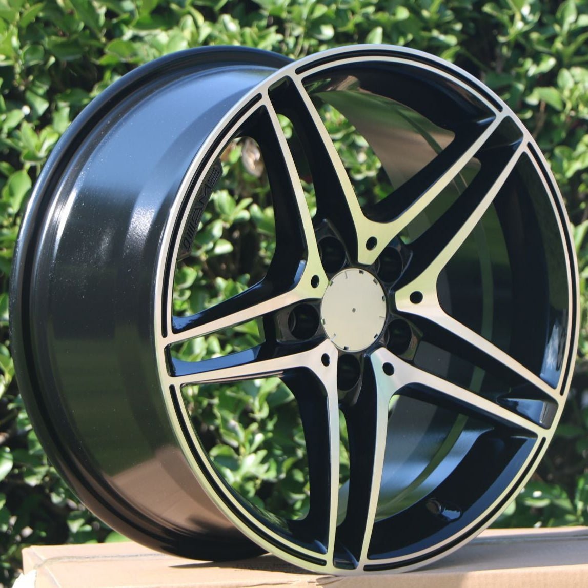 W828 Black Machined Face 19*8.5 ET45 5*112 CB66.6 - Gun Hill Tire House (WTW - WHOLESALE TIRES & WHEELS)