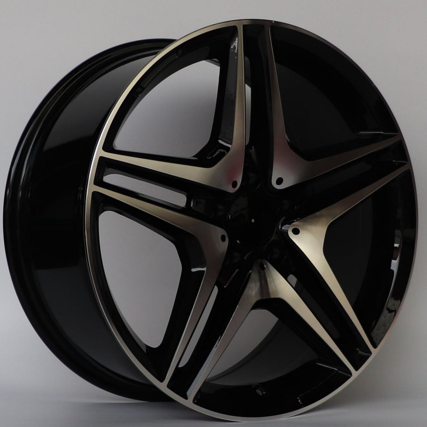 W828 Black Machined Face 18*8.0 ET45 5*112 CB66.6 - Gun Hill Tire House (WTW - WHOLESALE TIRES & WHEELS)