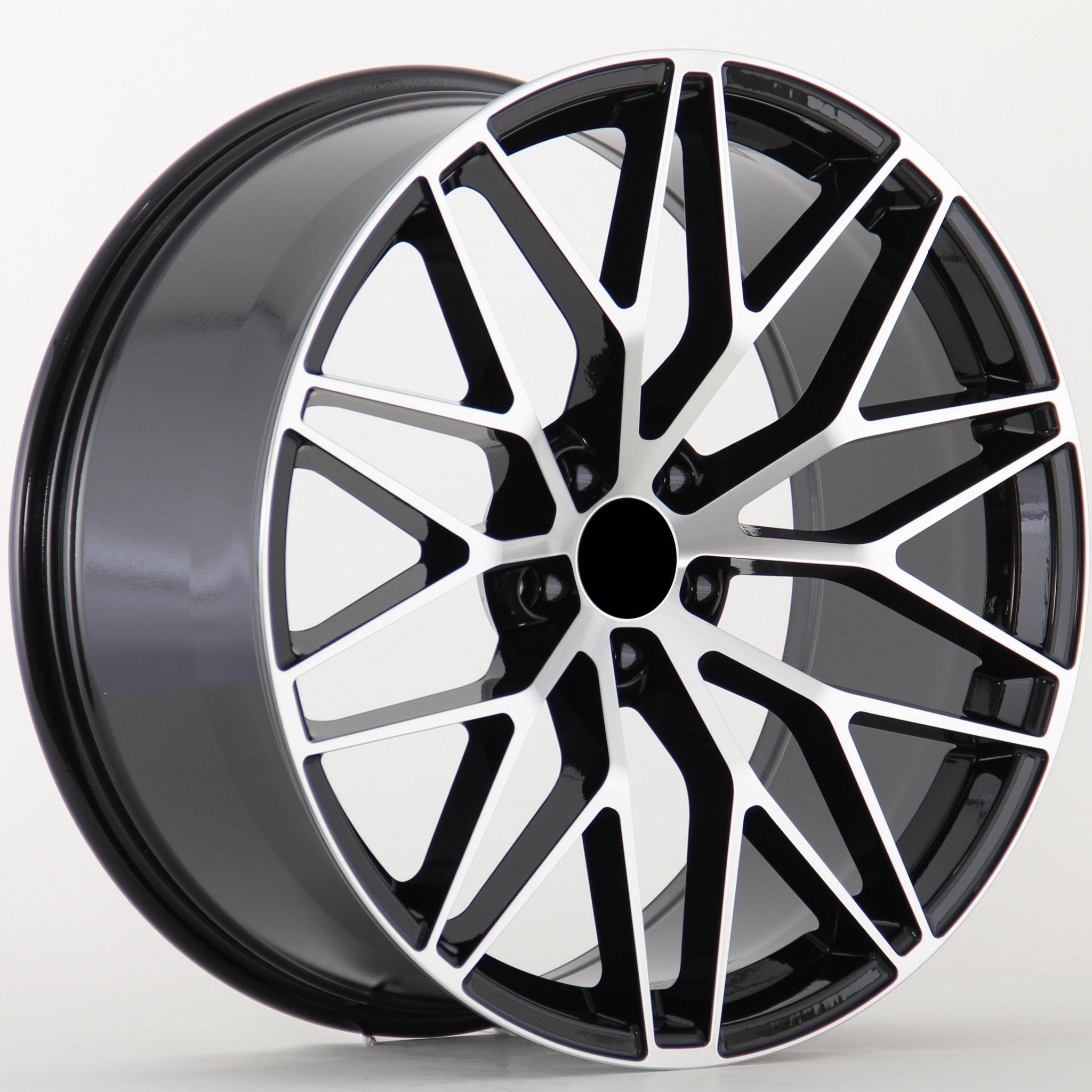 W864 IVF - 3086 Black Machined Face 20x10 ET19 5x112 CB66.5 - Gun Hill Tire House (WTW - WHOLESALE TIRES & WHEELS)