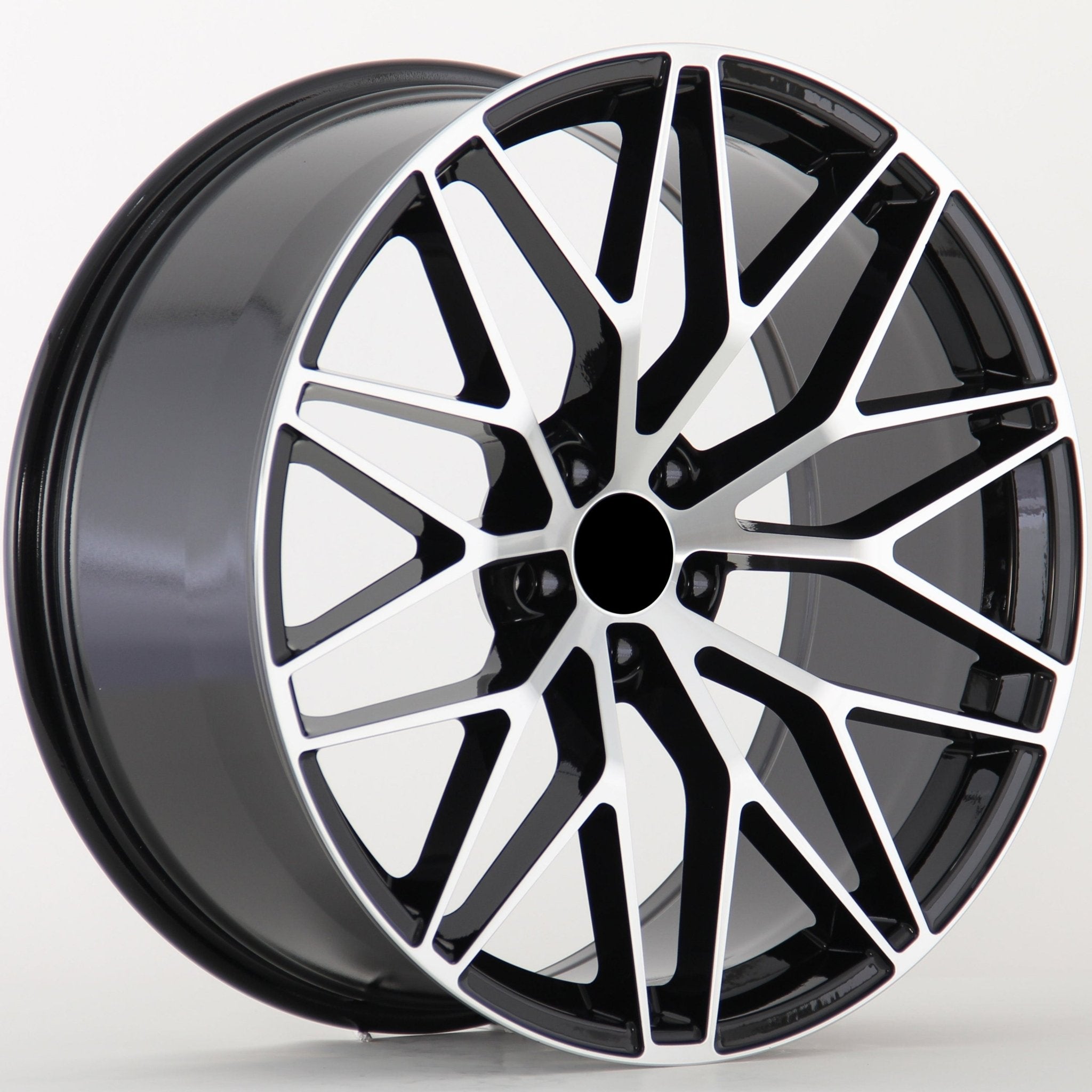 W864 874 Black Machined Face 21x9.5 ET26 5x112 CB66.45 - Gun Hill Tire House (WTW - WHOLESALE TIRES & WHEELS)