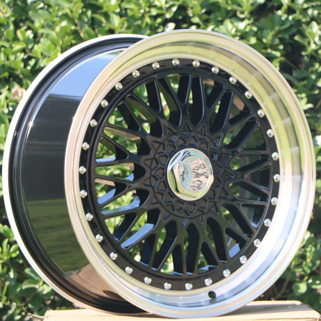 W881 479 Black Machined Lip 17x7.5 ET35 5x112/114.3/120 CB73.1 - Gun Hill Tire House (WTW - WHOLESALE TIRES & WHEELS)