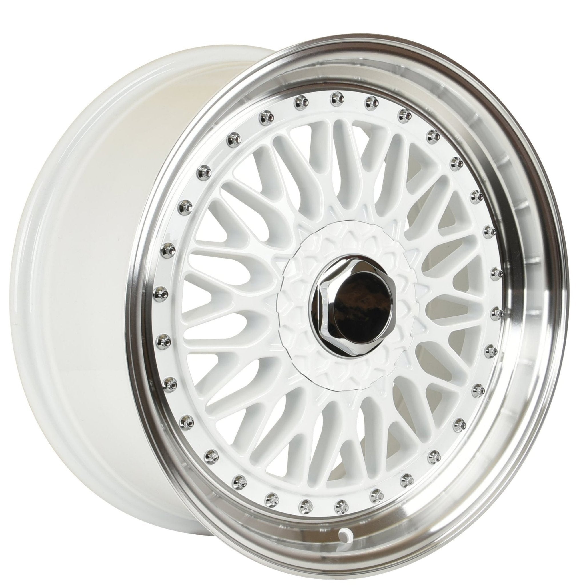 W885 White Machined Lip Silver Rivet 22x9.0 ET30 5x112/114.3 CB73.1 - Gun Hill Tire House (WTW - WHOLESALE TIRES & WHEELS)