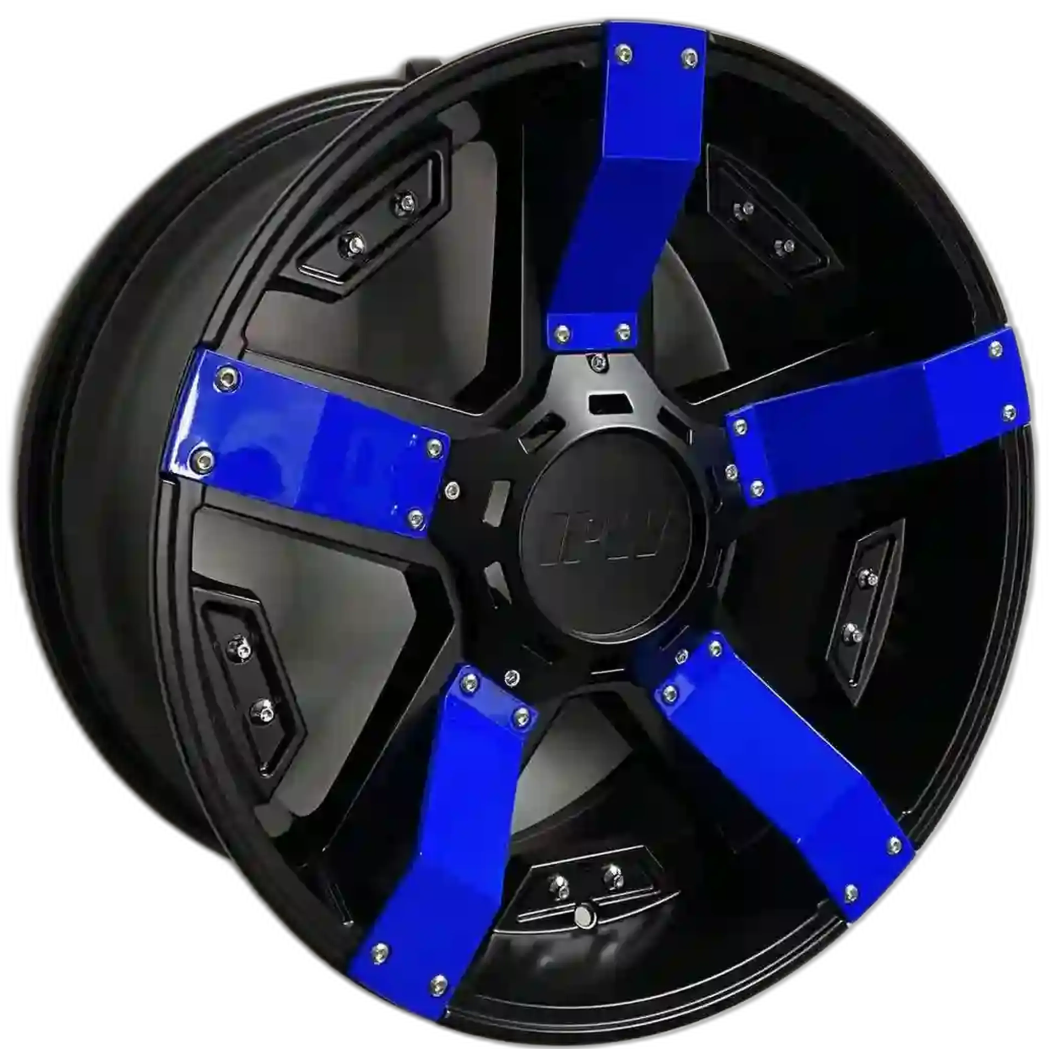 W925 1614 Satin Black With Blue Strip 20x10 Et13 6x135/139.7 CB110.5 - Gun Hill Tire House (WTW - WHOLESALE TIRES & WHEELS)