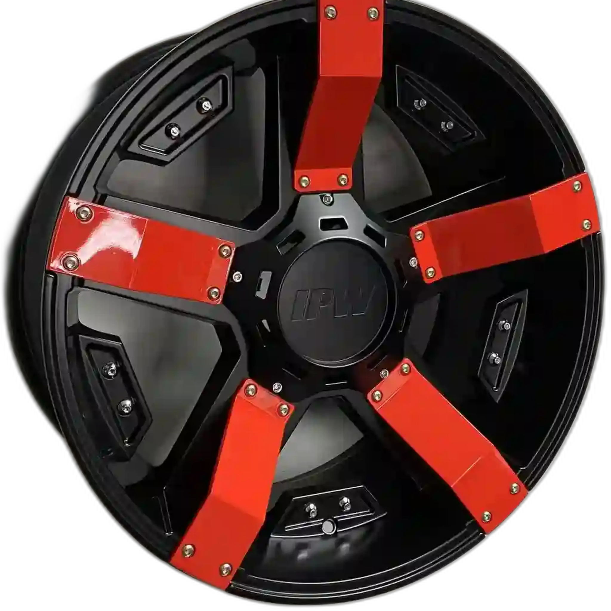 W925 1614 Satin Black With Red Strip 20x10 Et13 6x135/139.7 CB110.5 - Gun Hill Tire House (WTW - WHOLESALE TIRES & WHEELS)