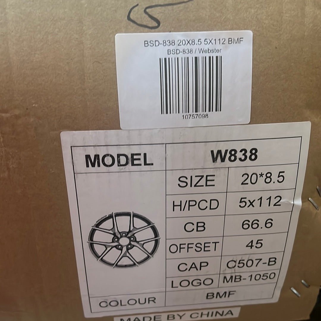 W838 20X8.5 5X112 BMF - Gun Hill Tire House (WTW - WHOLESALE TIRES & WHEELS)