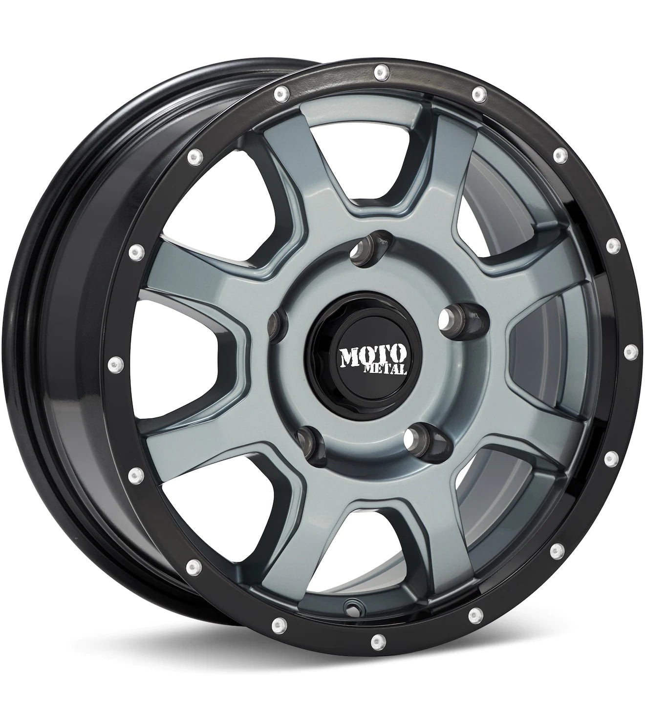 MOTO METAL MO970 GREY W/BLACK LIP - Gun Hill Tire House (WTW - WHOLESALE TIRES & WHEELS)