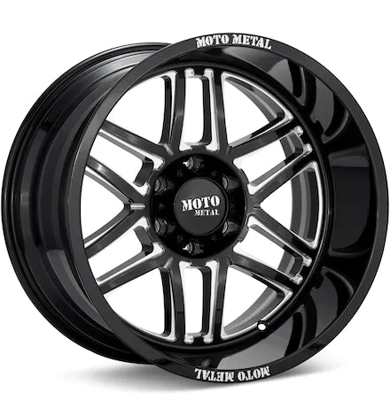MOTO METAL MO992 FOLSOM BLACK W/MILLED ACCENT - Gun Hill Tire House (WTW - WHOLESALE TIRES & WHEELS)