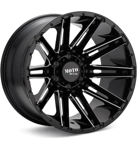 MOTO METAL MO998 KRAKEN GLOSS BLACK W/MILLED ACCENT - Gun Hill Tire House (WTW - WHOLESALE TIRES & WHEELS)