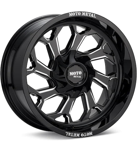 MOTO METAL MO999 REAPER GLOSS BLACK W/MILLED ACCENT - Gun Hill Tire House (WTW - WHOLESALE TIRES & WHEELS)