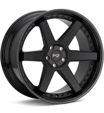 NICHE ROAD WHEELS ALTAIR BLACK W/GLOSS BLACK LIP - Gun Hill Tire House (WTW - WHOLESALE TIRES & WHEELS)