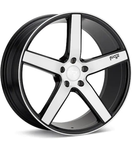 NICHE ROAD WHEELS MILAN MACHINED W/GLOSS BLACK ACCENT - Gun Hill Tire House (WTW - WHOLESALE TIRES & WHEELS)