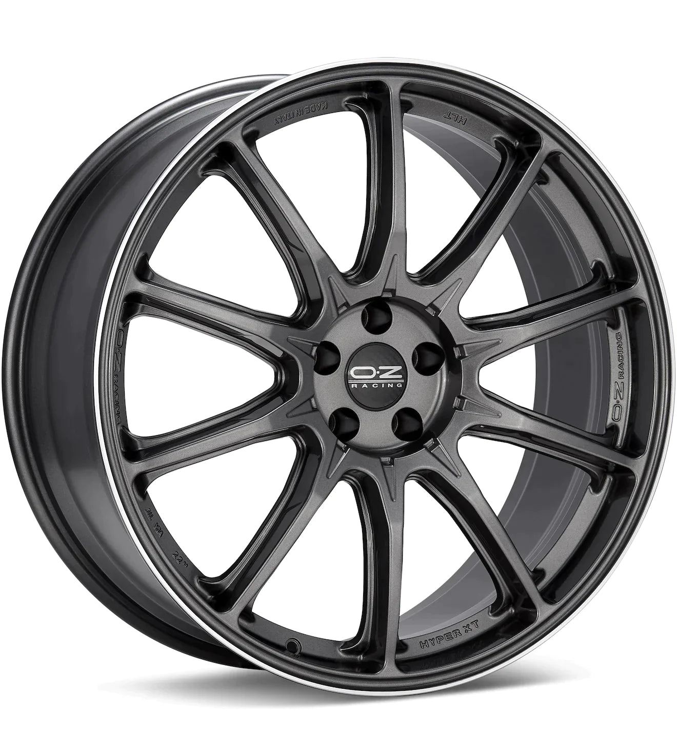O.Z. HYPER XT HLT STAR GRAPHITE W/MACHINED LIP - Gun Hill Tire House (WTW - WHOLESALE TIRES & WHEELS)