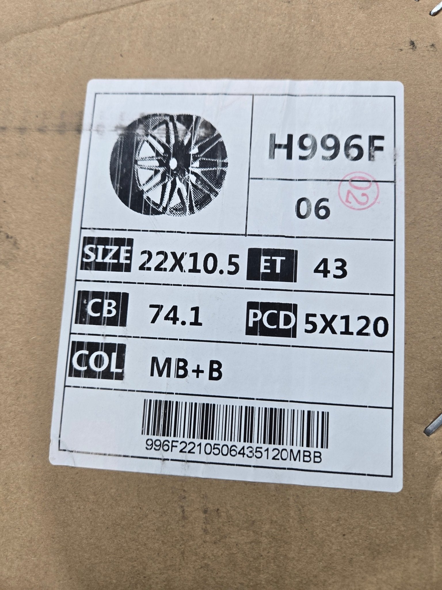 H996F 818M 22X10.5 5X120 PIANO BLACK MACHINED FACE DARK TINTED - Gun Hill Tire House (WTW - WHOLESALE TIRES & WHEELS)