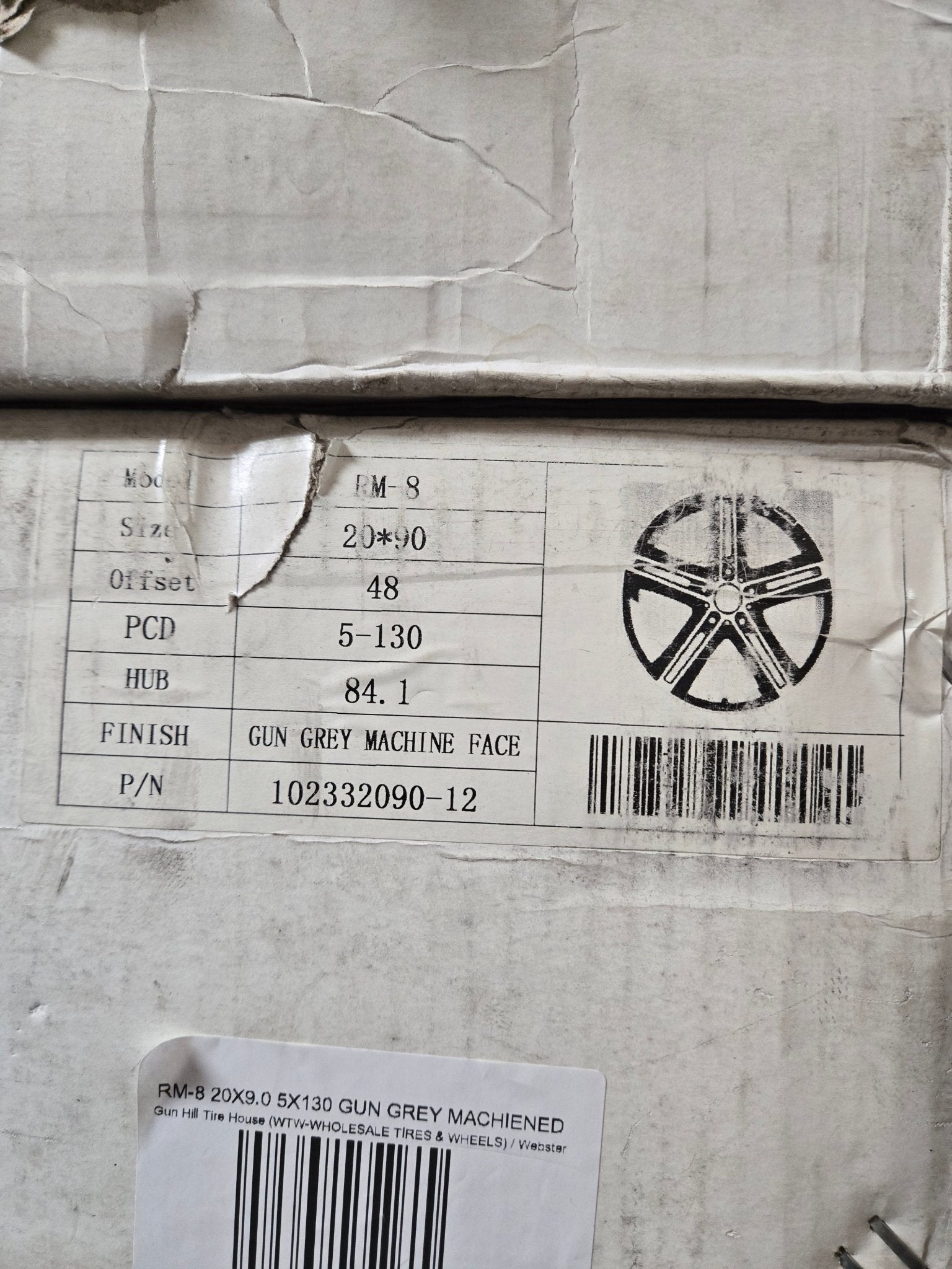 RM - 8 20X9.0 5X130 GUN GREY MACHIENED - Gun Hill Tire House (WTW - WHOLESALE TIRES & WHEELS)