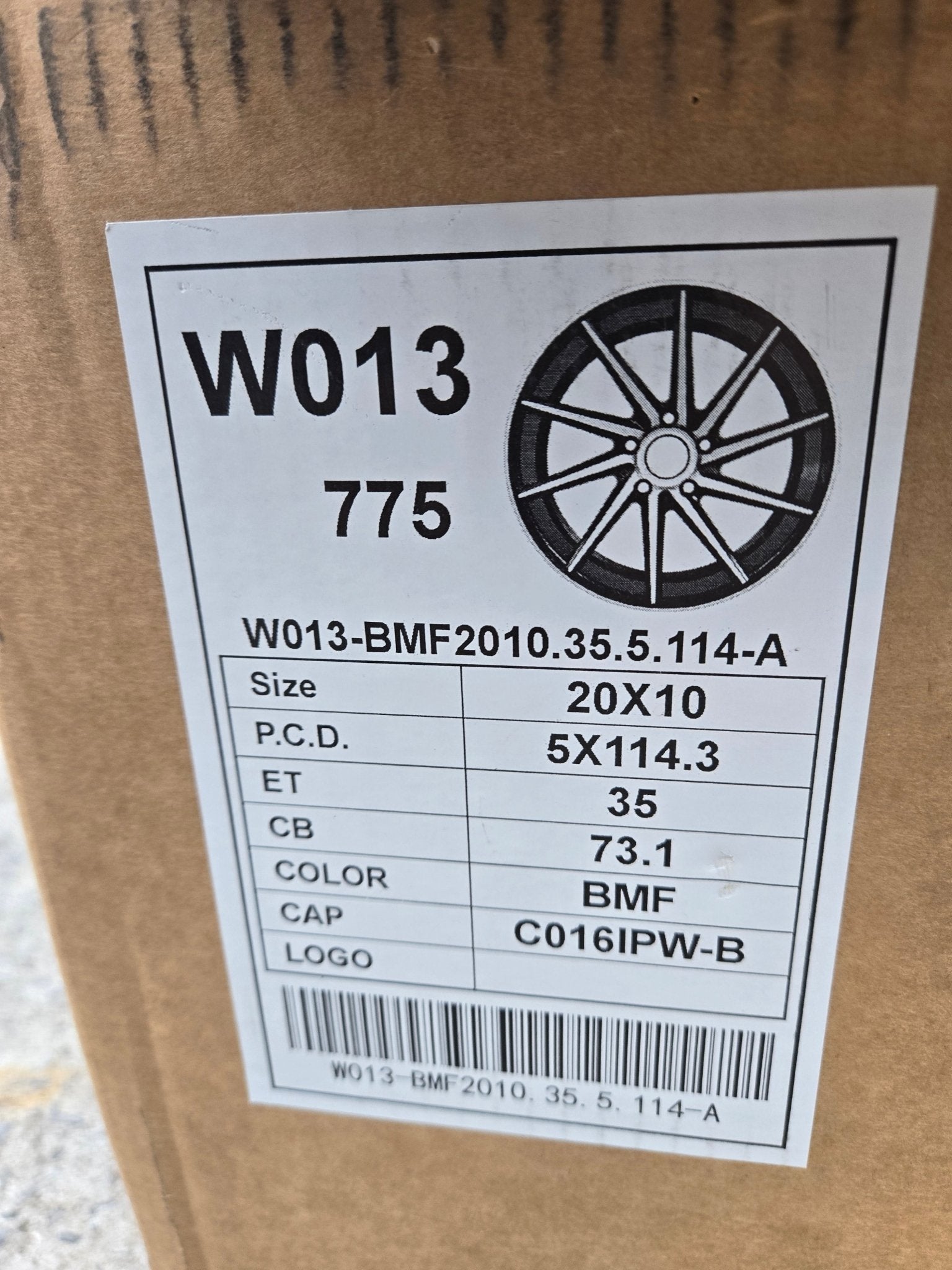 W013 20X10 5X114.3 GLOSS BLACK MACHINED FACE - Gun Hill Tire House (WTW - WHOLESALE TIRES & WHEELS)