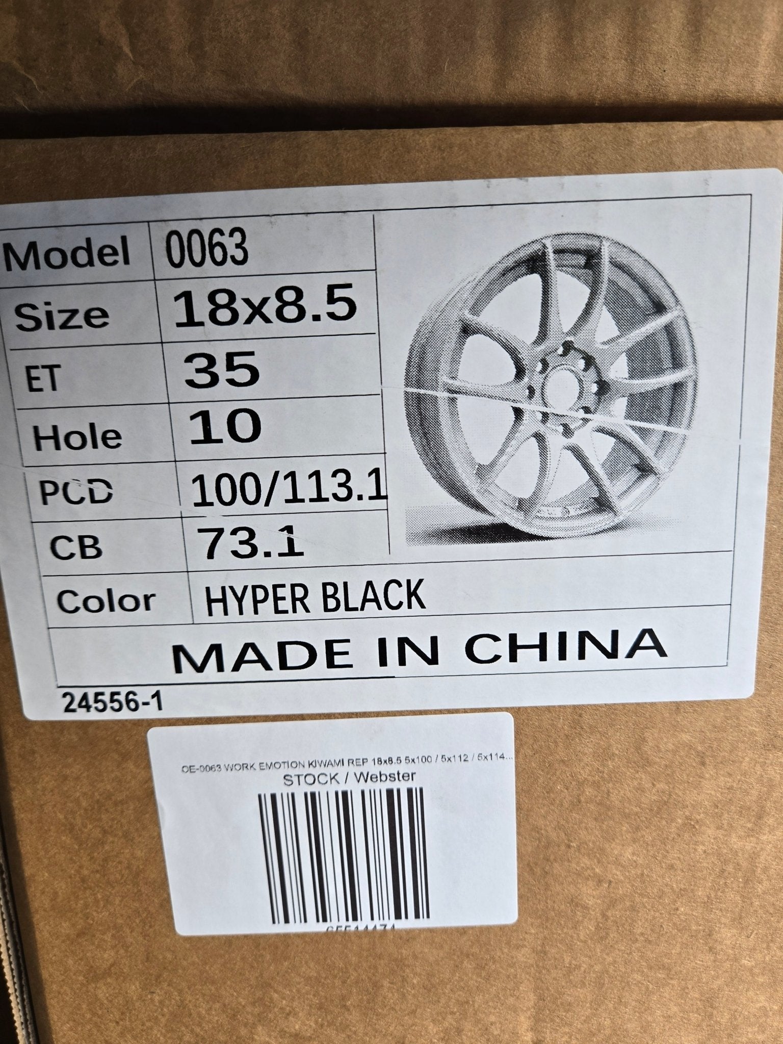 OE - 0063 WORK EMOTION REP 18x8.5 5x100 5x112 5x114.3 HYPER BLACK - Gun Hill Tire House (WTW - WHOLESALE TIRES & WHEELS)