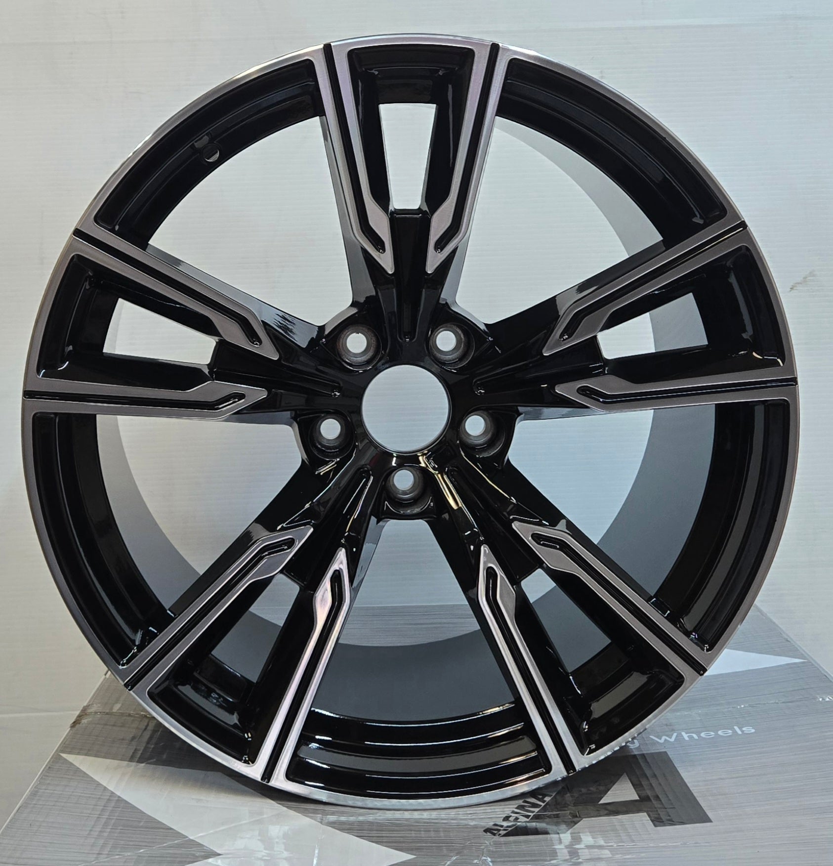 H945 747M STYLE 20x11 5x120 GLOSS BLACK MACHINE FACE - Gun Hill Tire House (WTW - WHOLESALE TIRES & WHEELS)