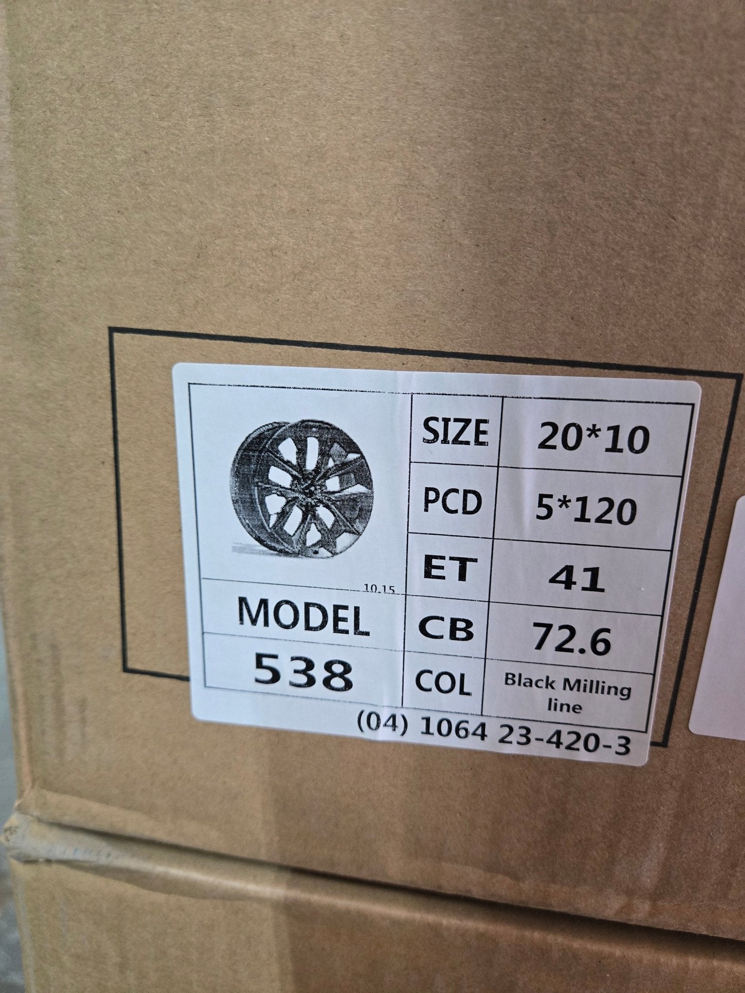 OE - 538 909M 20X10 5X120 PIANO BLACK MILLED SPOKES - Gun Hill Tire House (WTW - WHOLESALE TIRES & WHEELS)