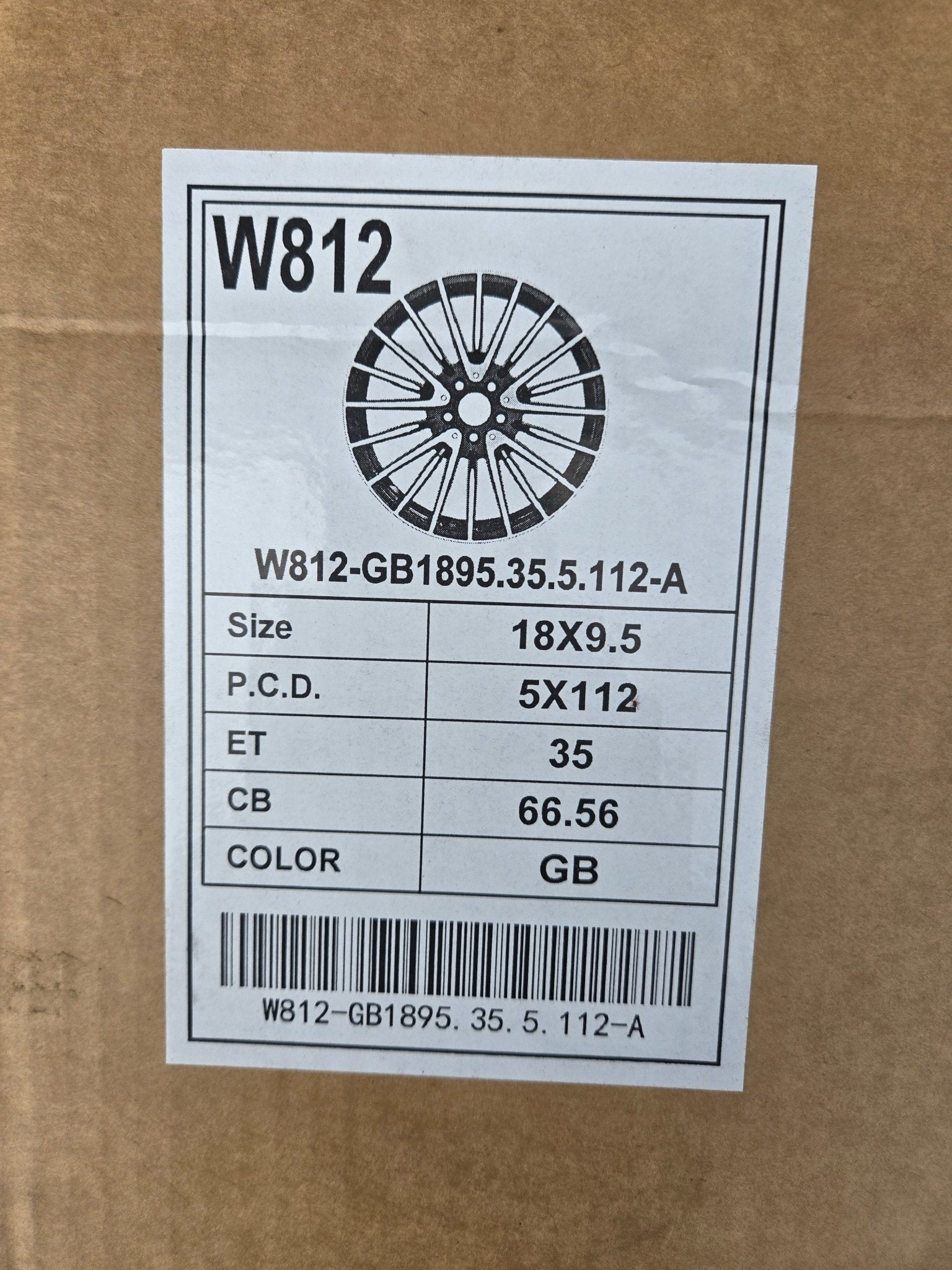 W812 18X9.5 5X112 GLOSS BLACK - Gun Hill Tire House (WTW - WHOLESALE TIRES & WHEELS)