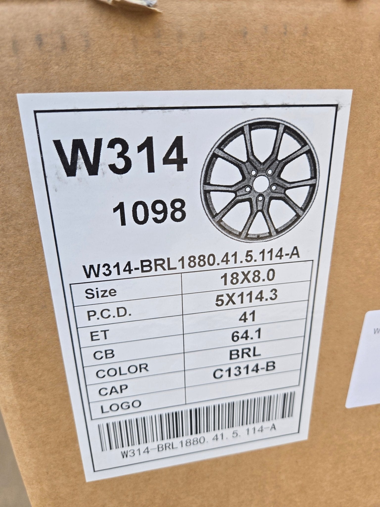 W314 18x8.0 5x114.3 BLACK WITH RED LIP - Gun Hill Tire House (WTW - WHOLESALE TIRES & WHEELS)