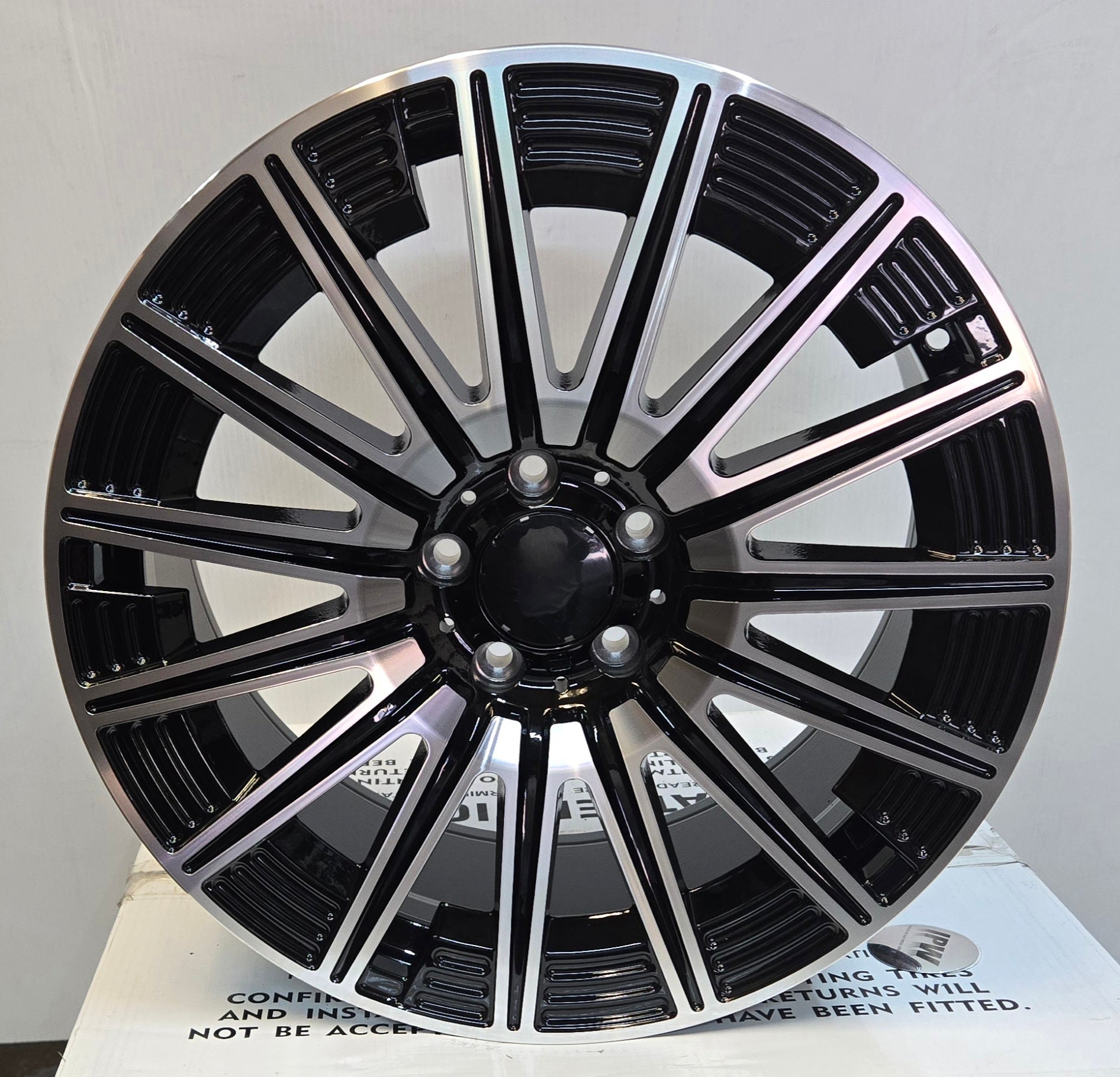 H3176F 19x9.5 5x112 GLOSS BLACK MACHINED FACE - Gun Hill Tire House (WTW - WHOLESALE TIRES & WHEELS)