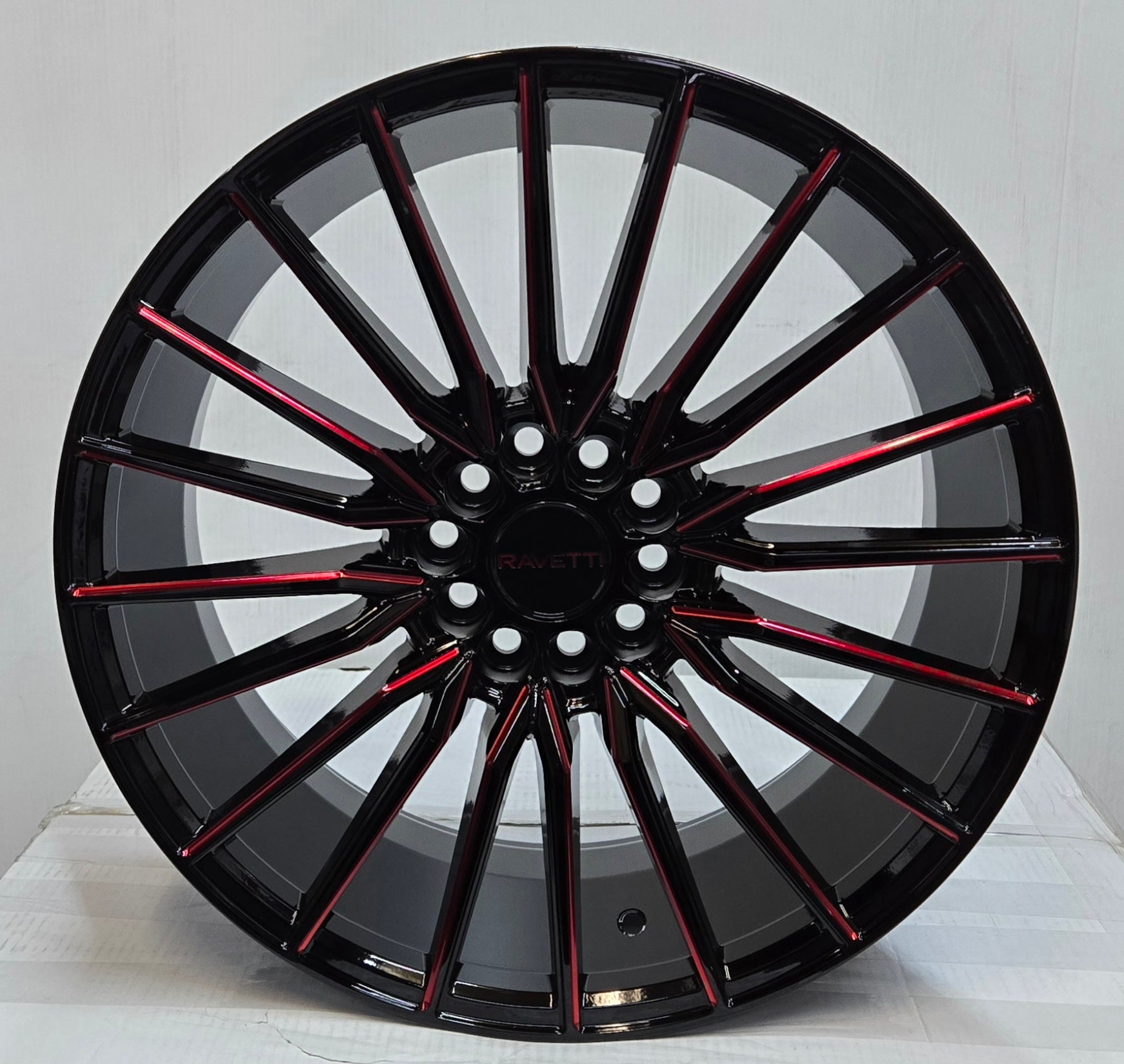 RAV - M18 18X8.0 5X108 5X114.3 BLACK RED MILLED - Gun Hill Tire House (WTW - WHOLESALE TIRES & WHEELS)