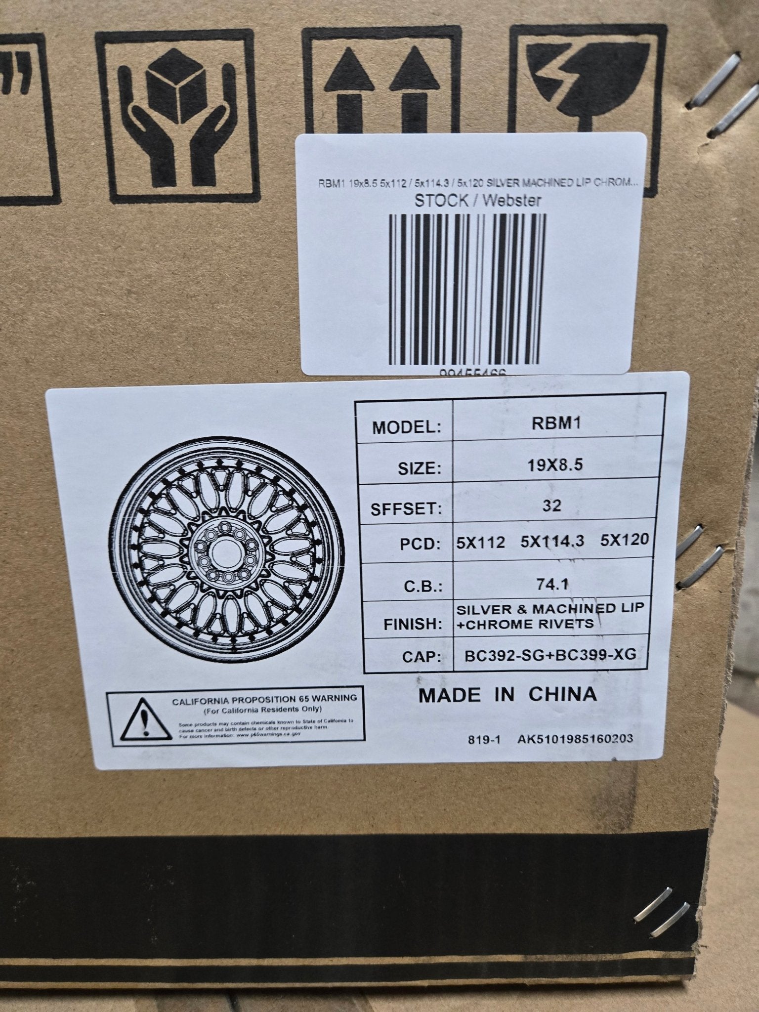 RBM1 19x8.5 5x112 / 5x114.3 / 5x120 SILVER MACHINED LIP CHROME RIVETS - Gun Hill Tire House (WTW - WHOLESALE TIRES & WHEELS)