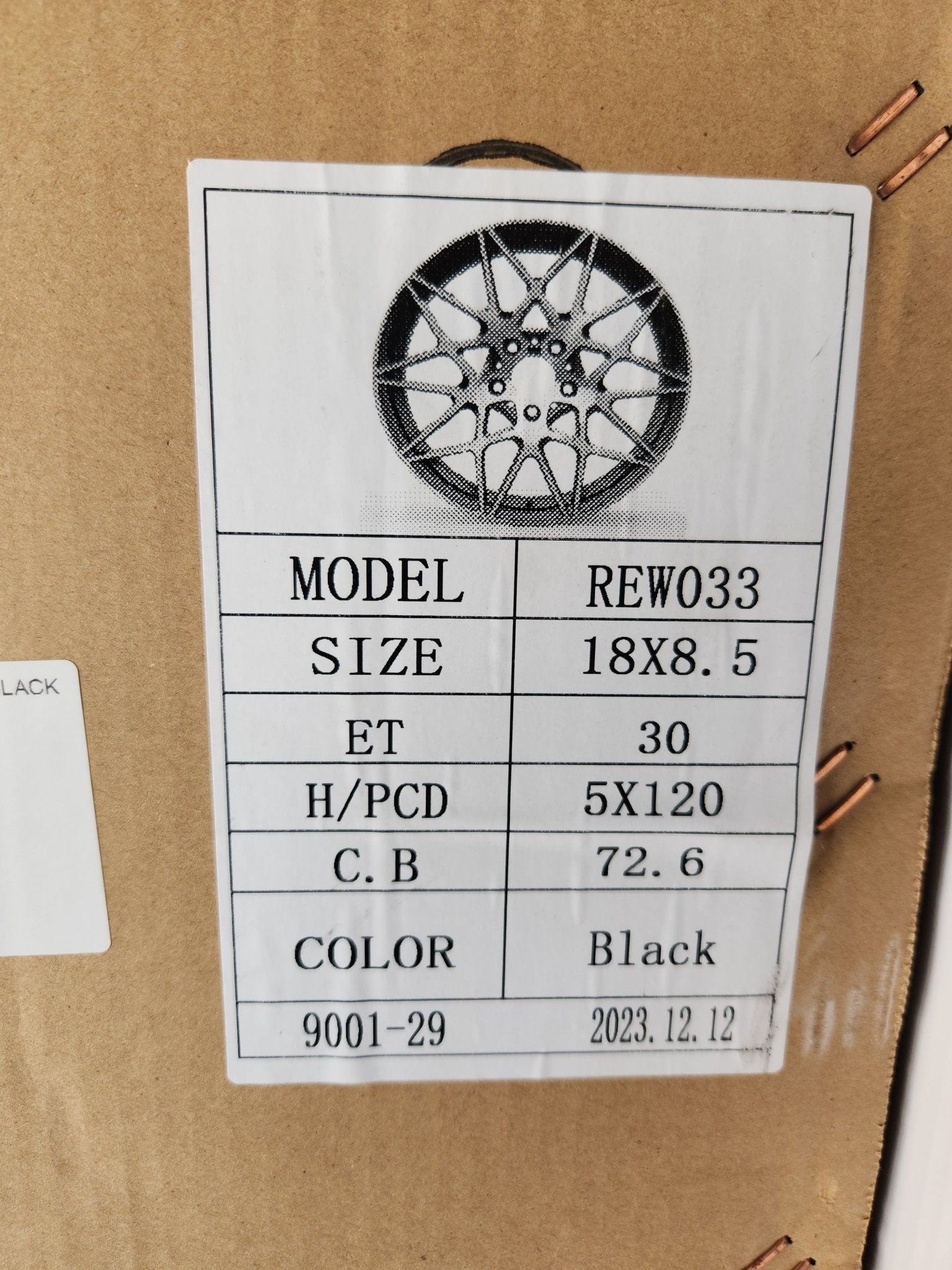 OE - REW033 - 8 18x8.0 5x120 GLOSS BLACK - Gun Hill Tire House (WTW - WHOLESALE TIRES & WHEELS)