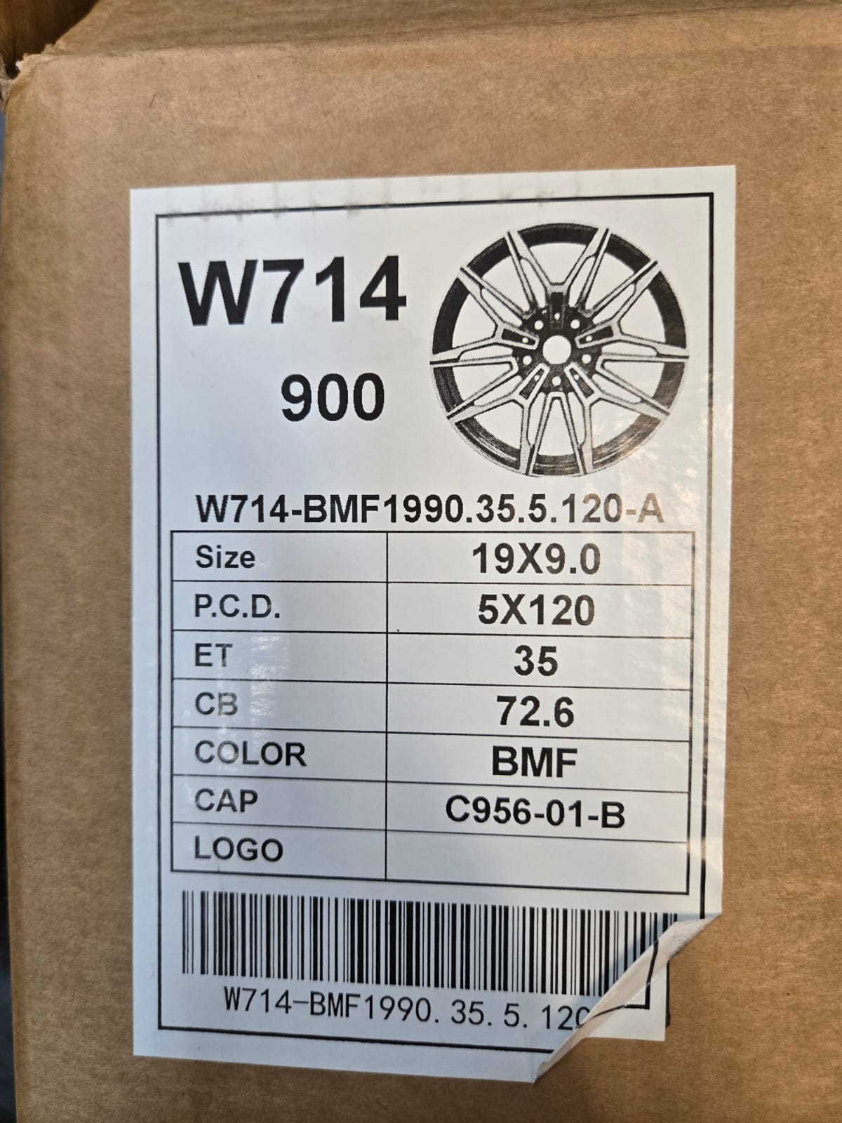 W714 19X9.0 5X120 PIANO BLACK MACHINED - Gun Hill Tire House (WTW - WHOLESALE TIRES & WHEELS)