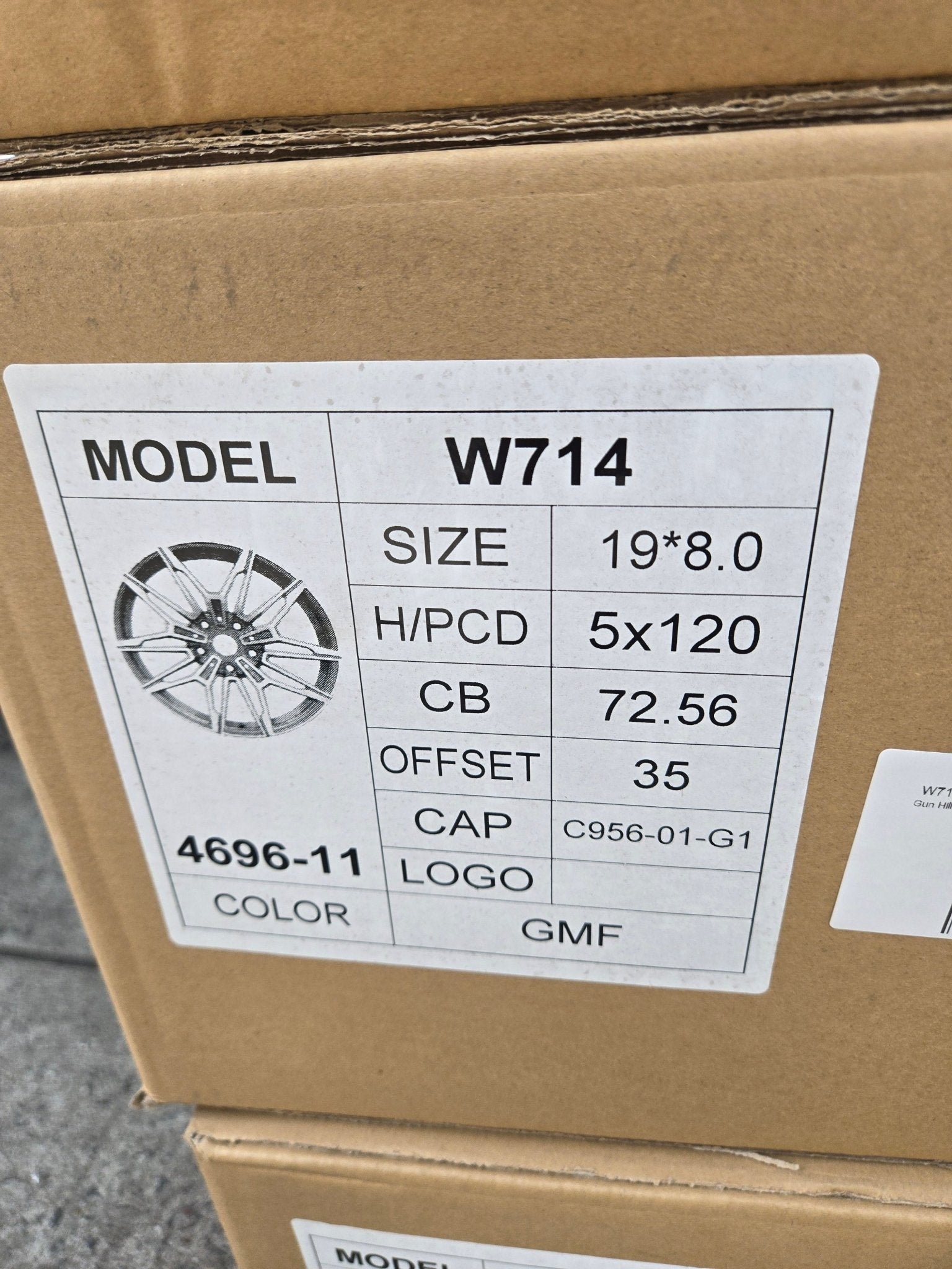 W714 19X8.0 5X120 GUNMETAL MACHINED FACE - Gun Hill Tire House (WTW - WHOLESALE TIRES & WHEELS)