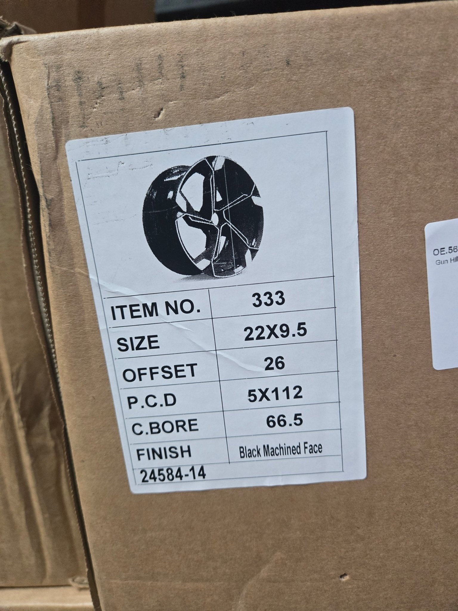 OE.5633 Q7/Q8 STYLE 22X905 5X112 PIANO BLACK - Gun Hill Tire House (WTW - WHOLESALE TIRES & WHEELS)