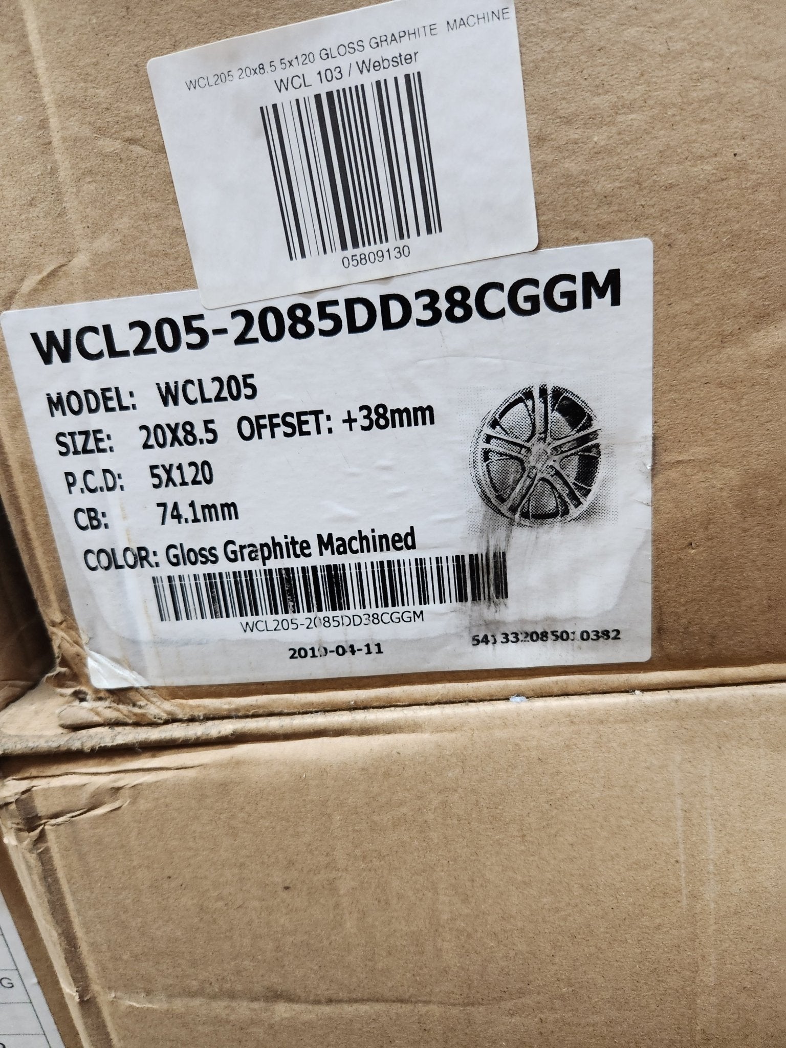 WCL205 WHEELS 20x8.5 5x120 GLOSS GRAPHITE MACHINE - Gun Hill Tire House (WTW - WHOLESALE TIRES & WHEELS)