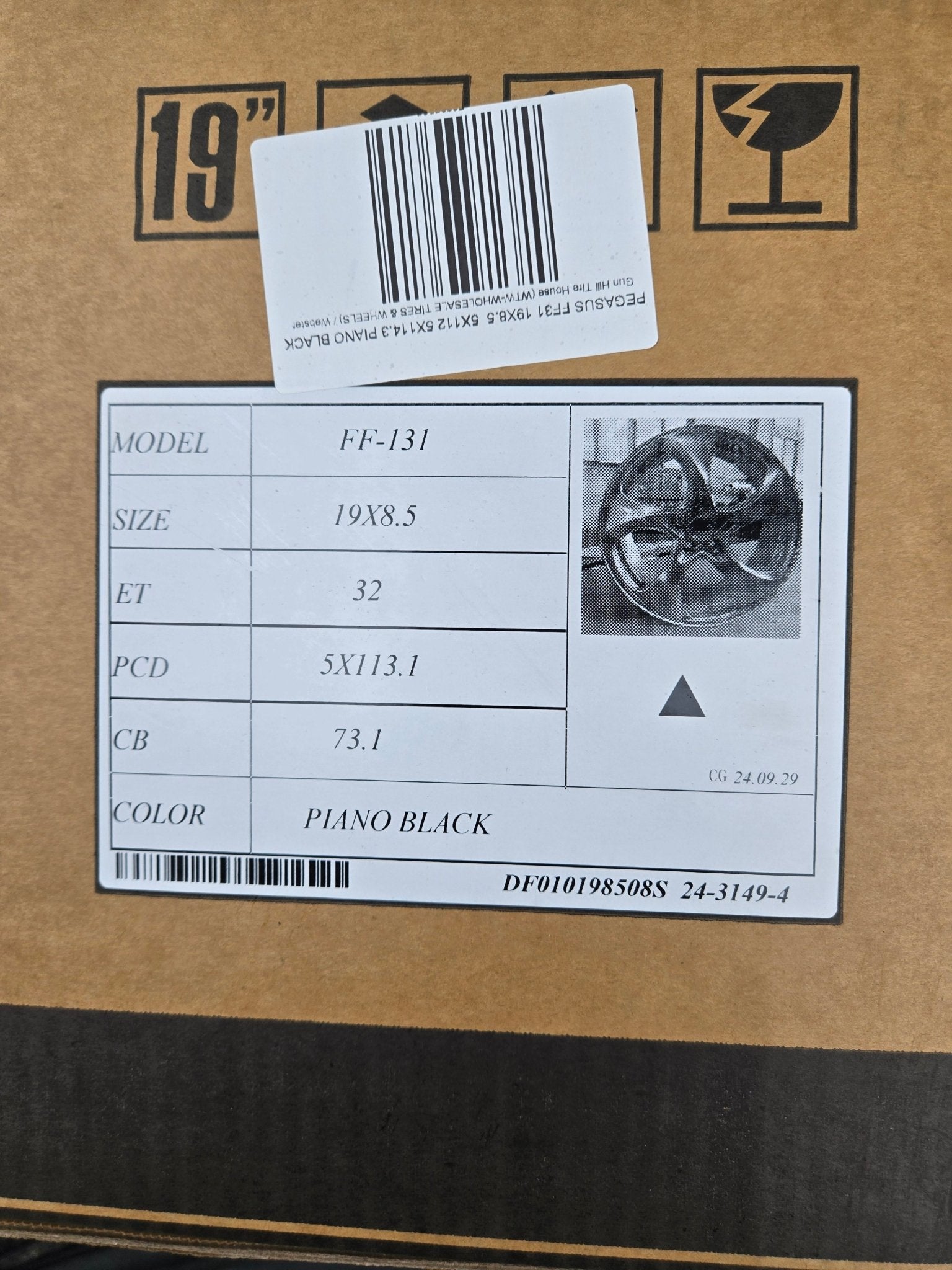 PEGASUS FF131 19X8.5 5X112 5X114.3 PIANO BLACK - Gun Hill Tire House (WTW - WHOLESALE TIRES & WHEELS)