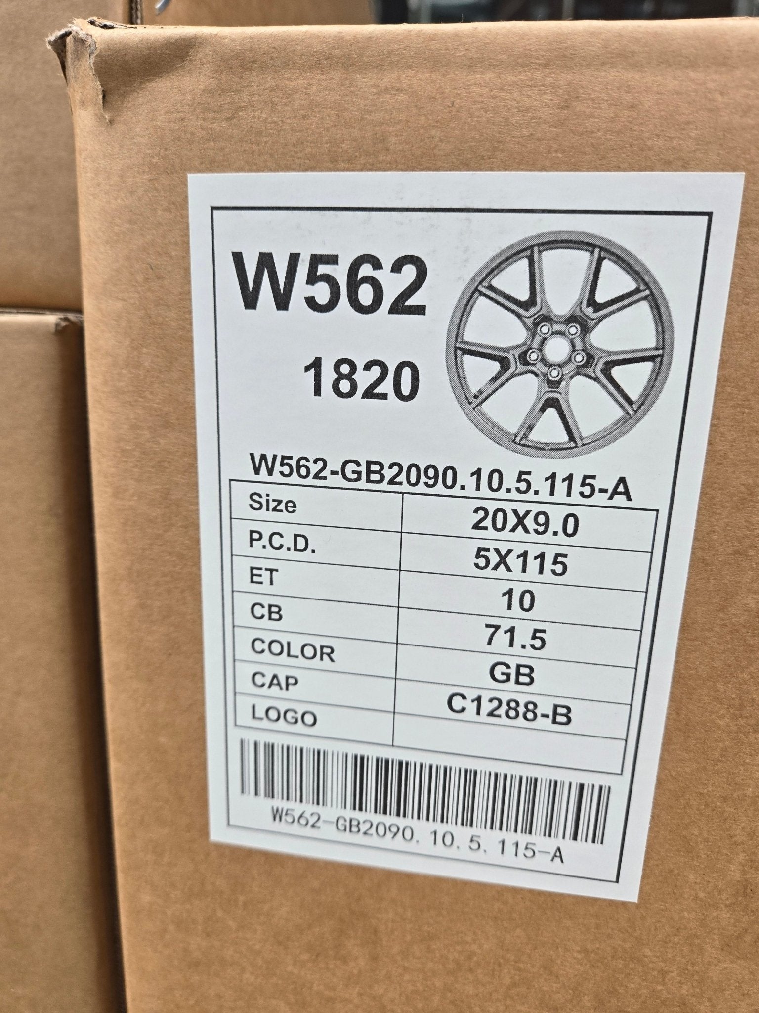 W562 20X9.0 5X115 GLOSS BLACK - Gun Hill Tire House (WTW - WHOLESALE TIRES & WHEELS)