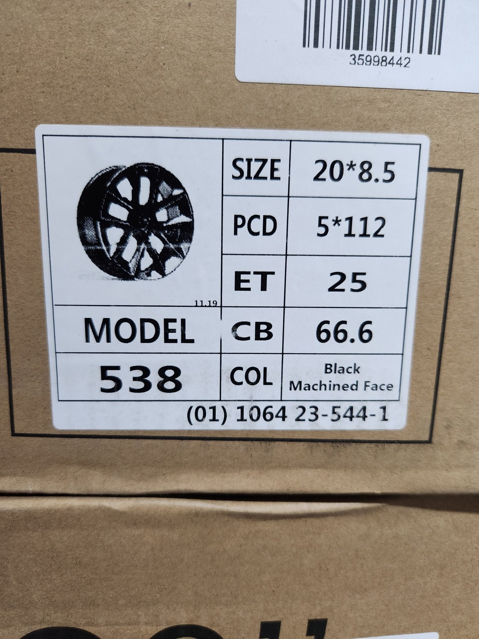 OE - 538 909M STYLE 20x8.5 5x112 GLOSS BLACK MACHINED FACE - Gun Hill Tire House (WTW - WHOLESALE TIRES & WHEELS)