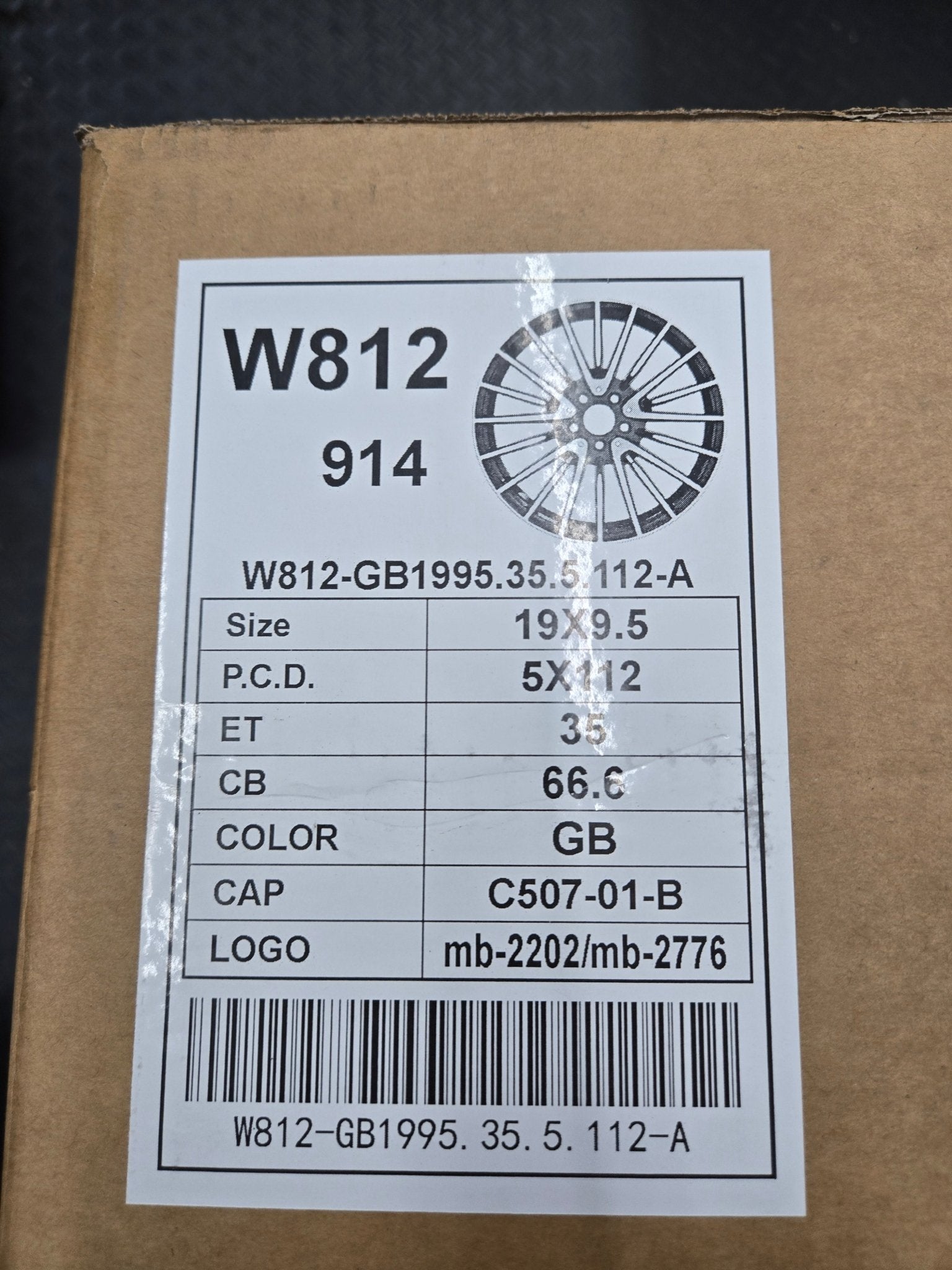 W812 19X9.5 5X112 GLOSS BLACK - Gun Hill Tire House (WTW - WHOLESALE TIRES & WHEELS)