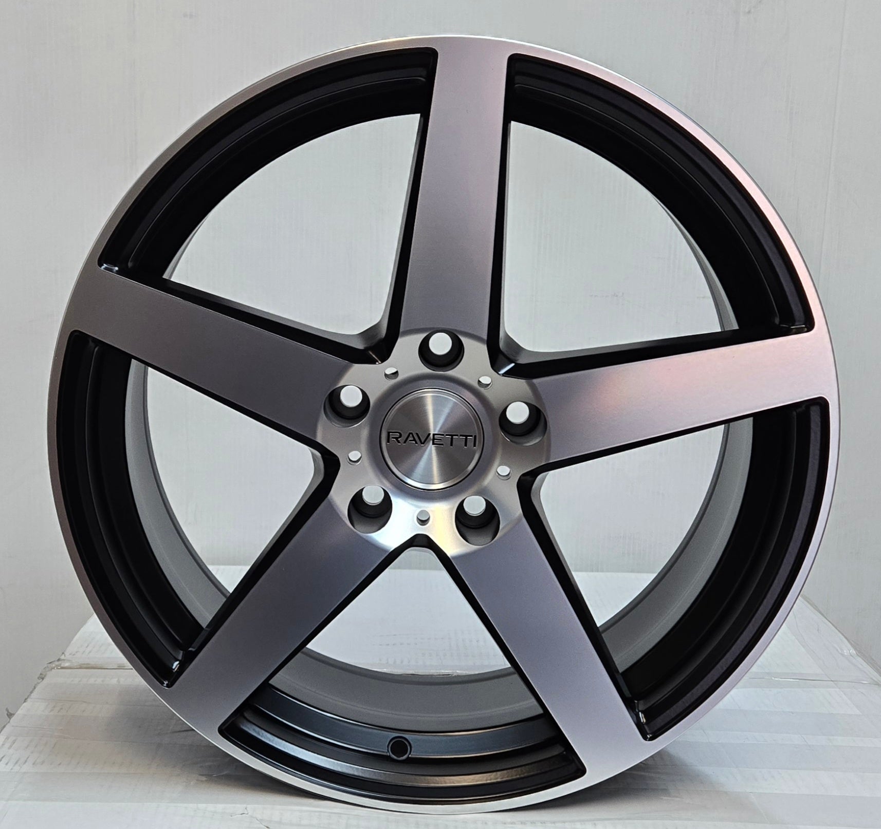 RAV - M13 18X8.0 5X120 SATIN BLACK MACHINED FACE - Gun Hill Tire House (WTW - WHOLESALE TIRES & WHEELS)