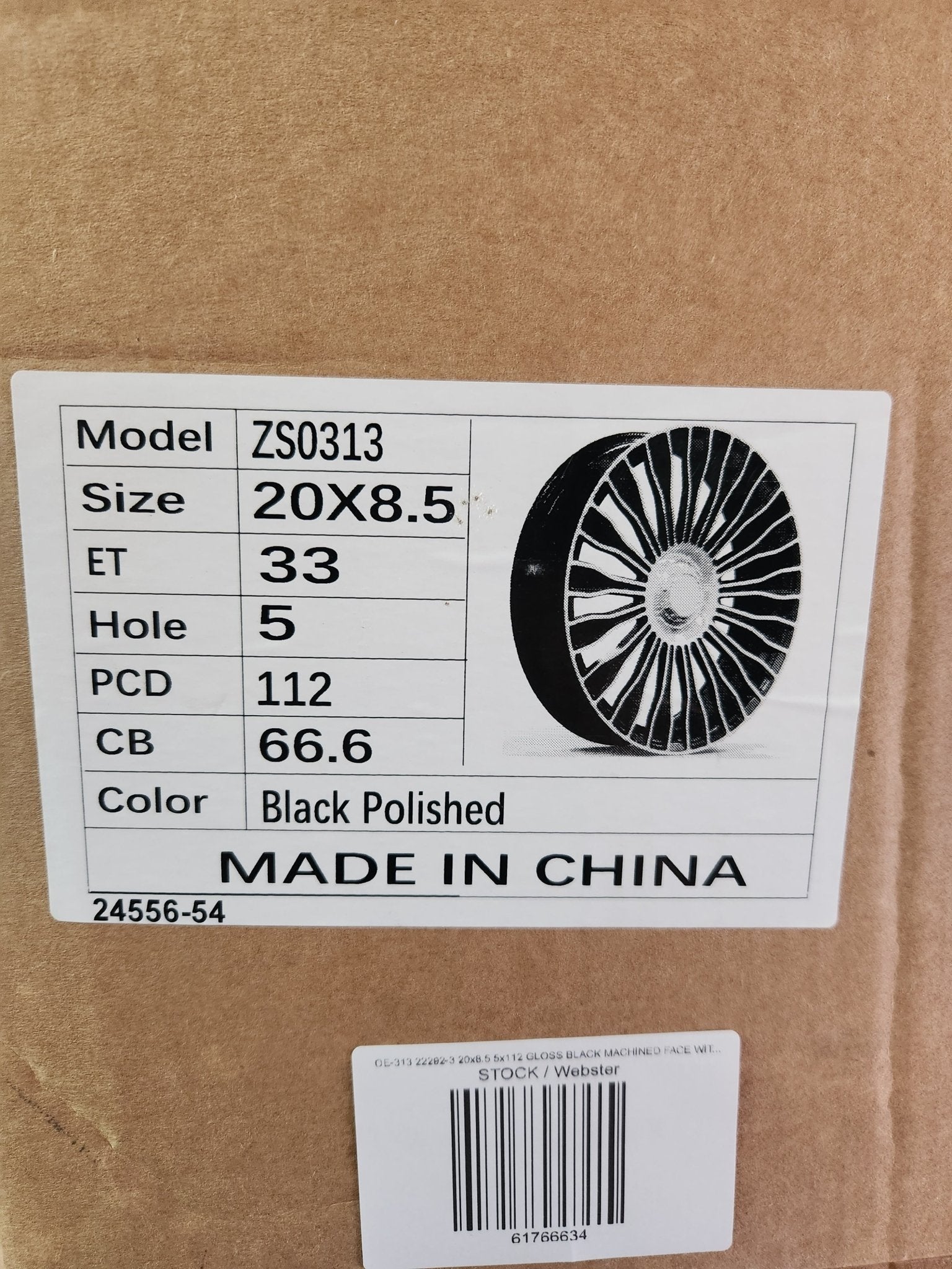 OE - 0313 22292 - 3 20x8.5 5x112 GLOSS BLACK MACHINED FACE WITH FLOATING CENTER CAP - Gun Hill Tire House (WTW - WHOLESALE TIRES & WHEELS)