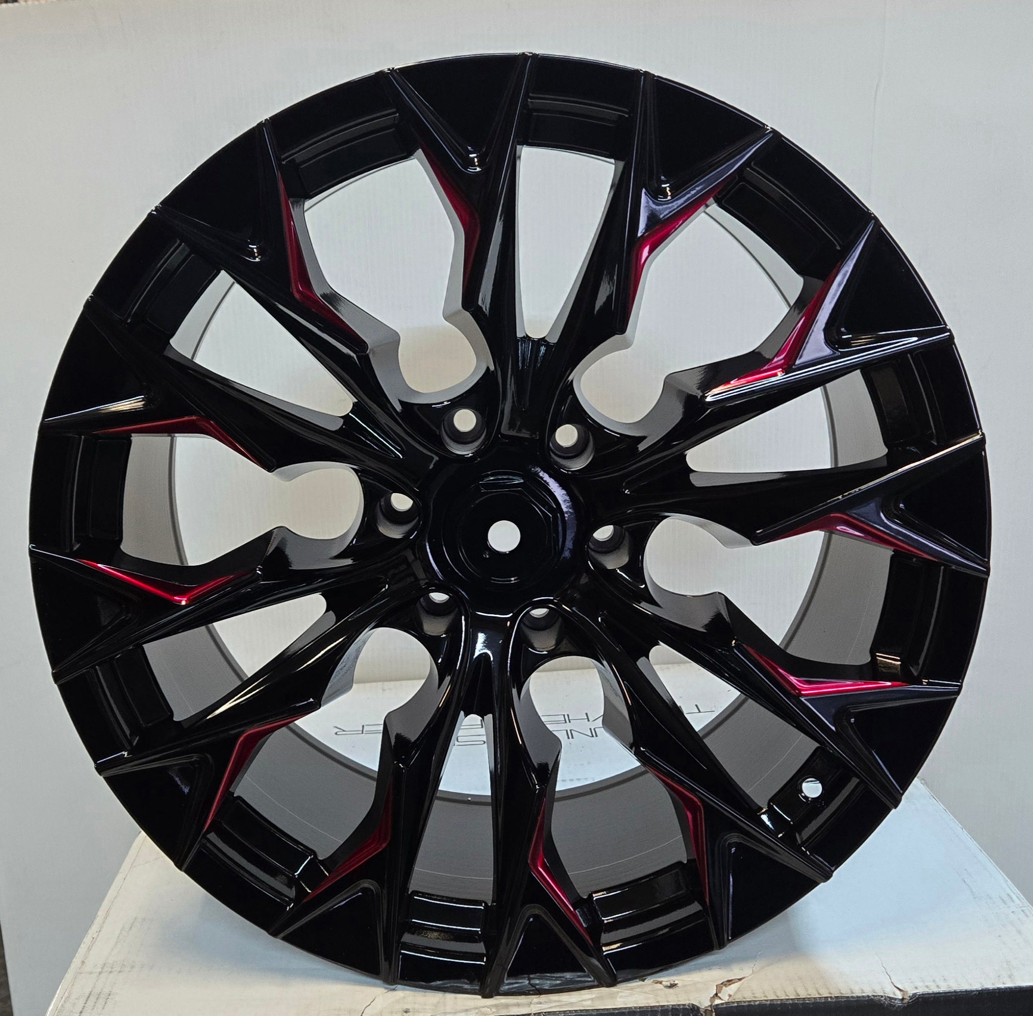 OF - 14 0365 20X10 6X139.7 PIANO BLACK RED MILLED - Gun Hill Tire House (WTW - WHOLESALE TIRES & WHEELS)