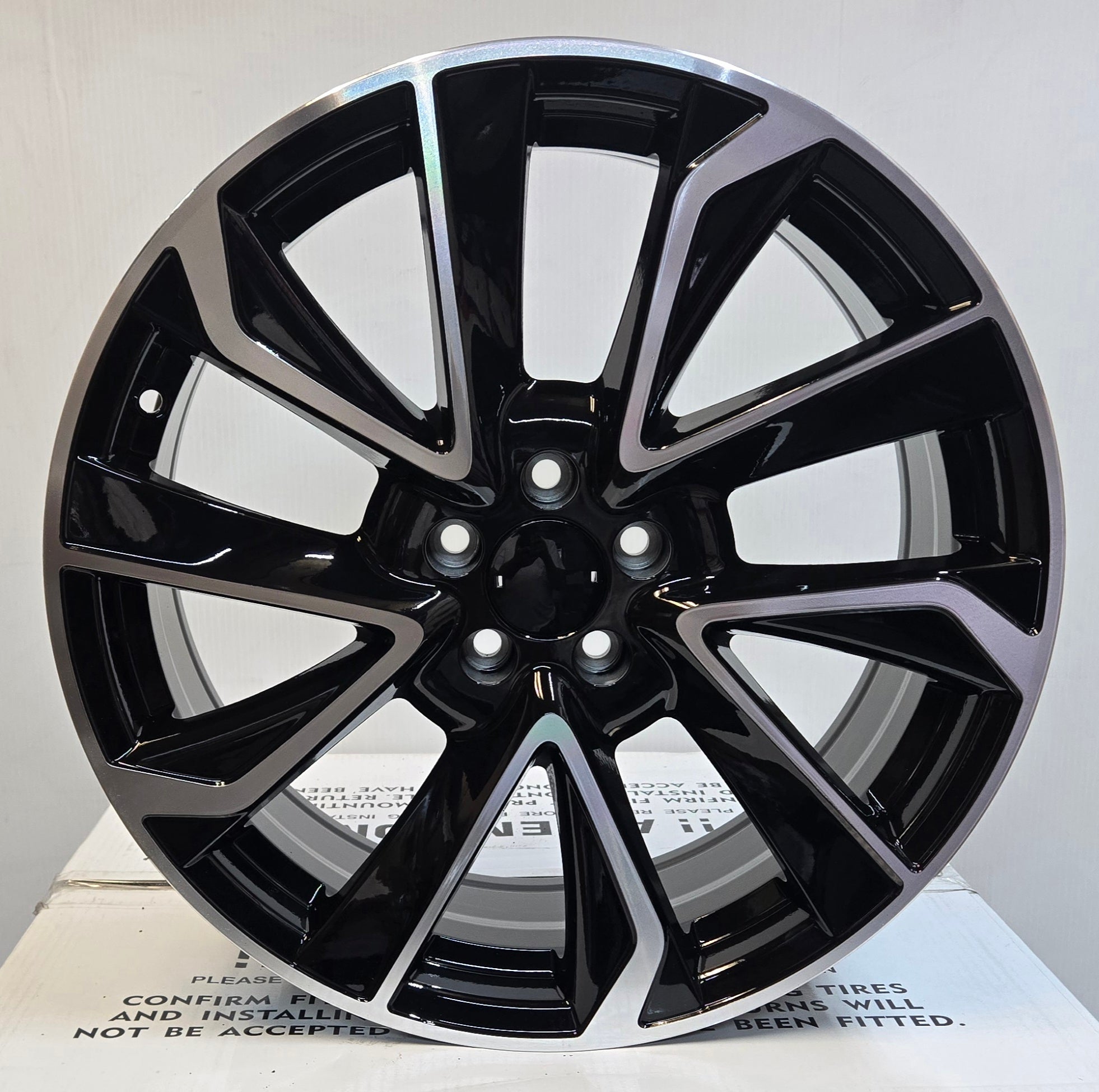 5501 18x7.5 5x100 GLOSS BLACK MACHINED FACE - Gun Hill Tire House (WTW - WHOLESALE TIRES & WHEELS)