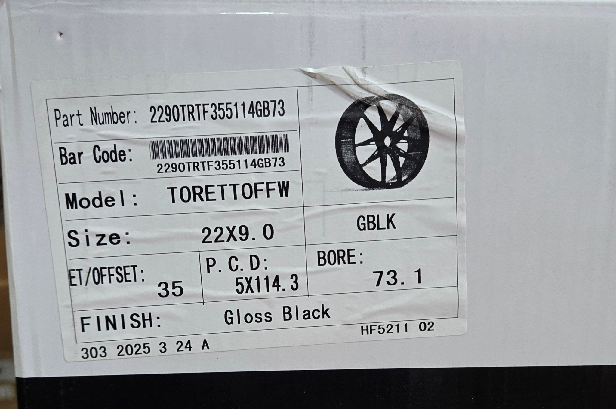 PEGASUS TORETTOFFW 22X9.0 5X114.3 PIANO BLACK - Gun Hill Tire House (WTW - WHOLESALE TIRES & WHEELS)