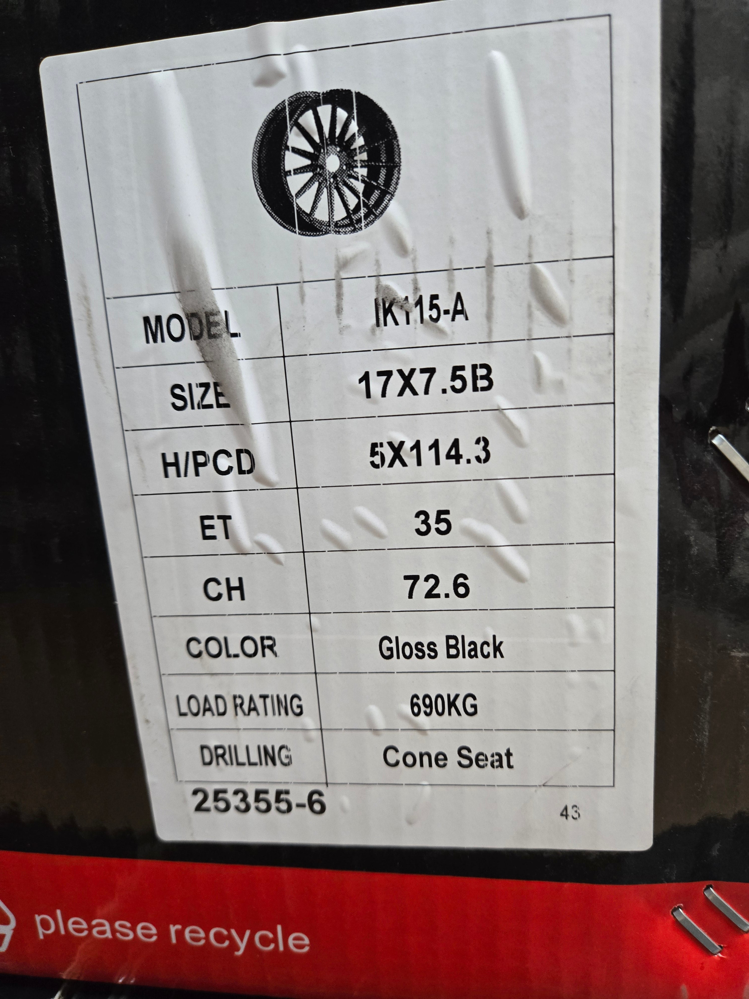 PEGASUS-0084 SI-02 17X7.5 5X114.3 PIANO BLACK