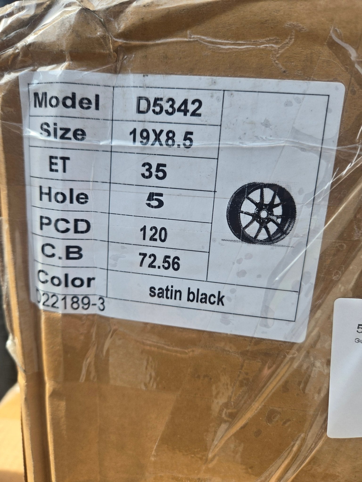 5342 19.8.5 5X120 SATING BLACK - Gun Hill Tire House (WTW - WHOLESALE TIRES & WHEELS)