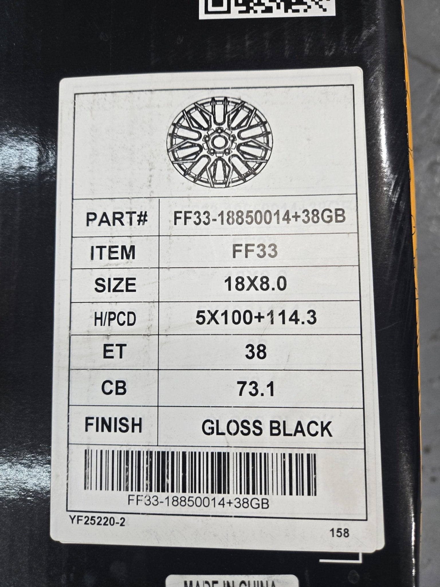 ROCK FORGE RF - 455 18X8.0 5X100 5X114.3 PIANO BLACK - Gun Hill Tire House (WTW - WHOLESALE TIRES & WHEELS)