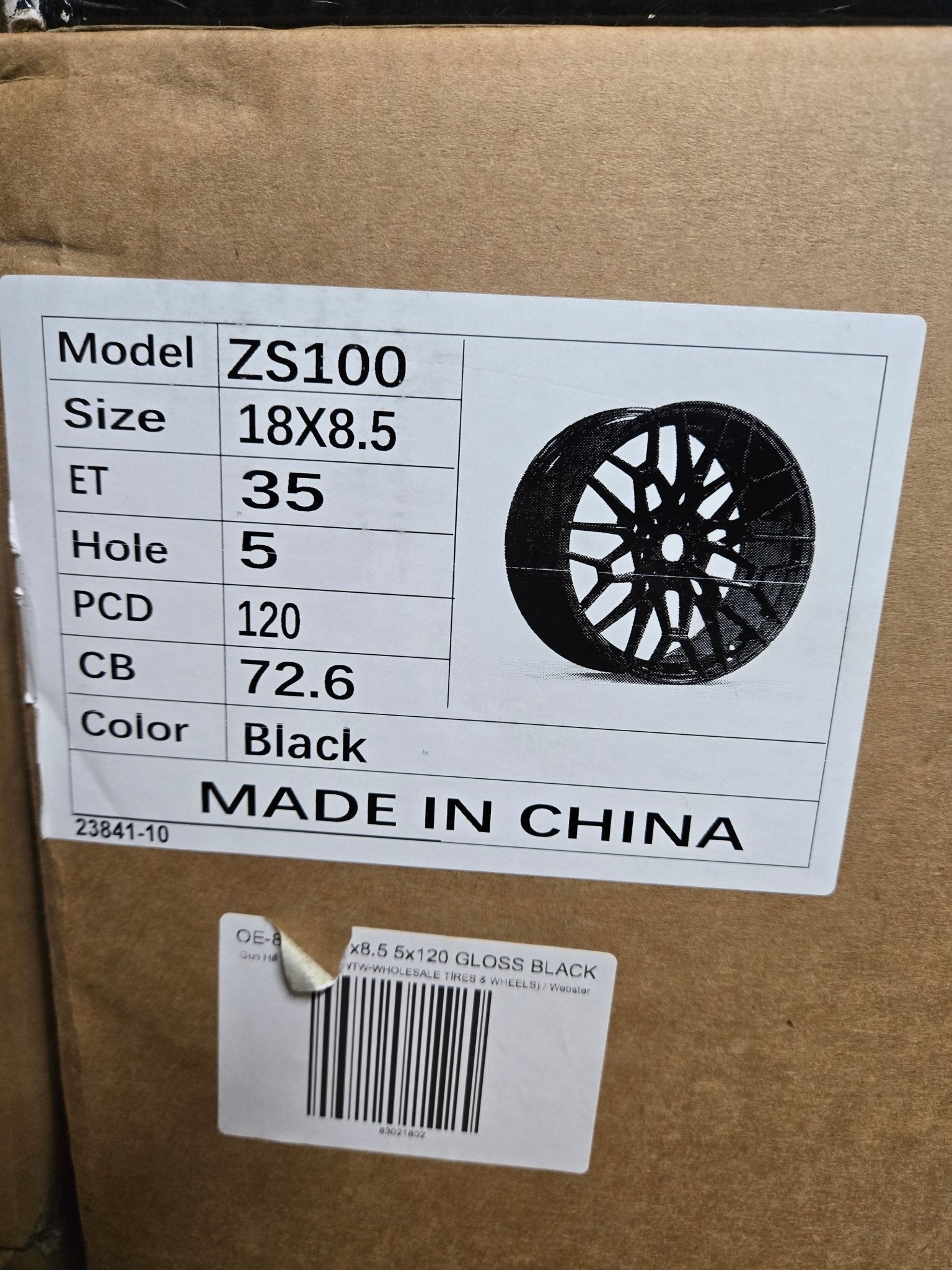 OE - 827M 18x8.5 5x120 GLOSS BLACK - Gun Hill Tire House (WTW - WHOLESALE TIRES & WHEELS)