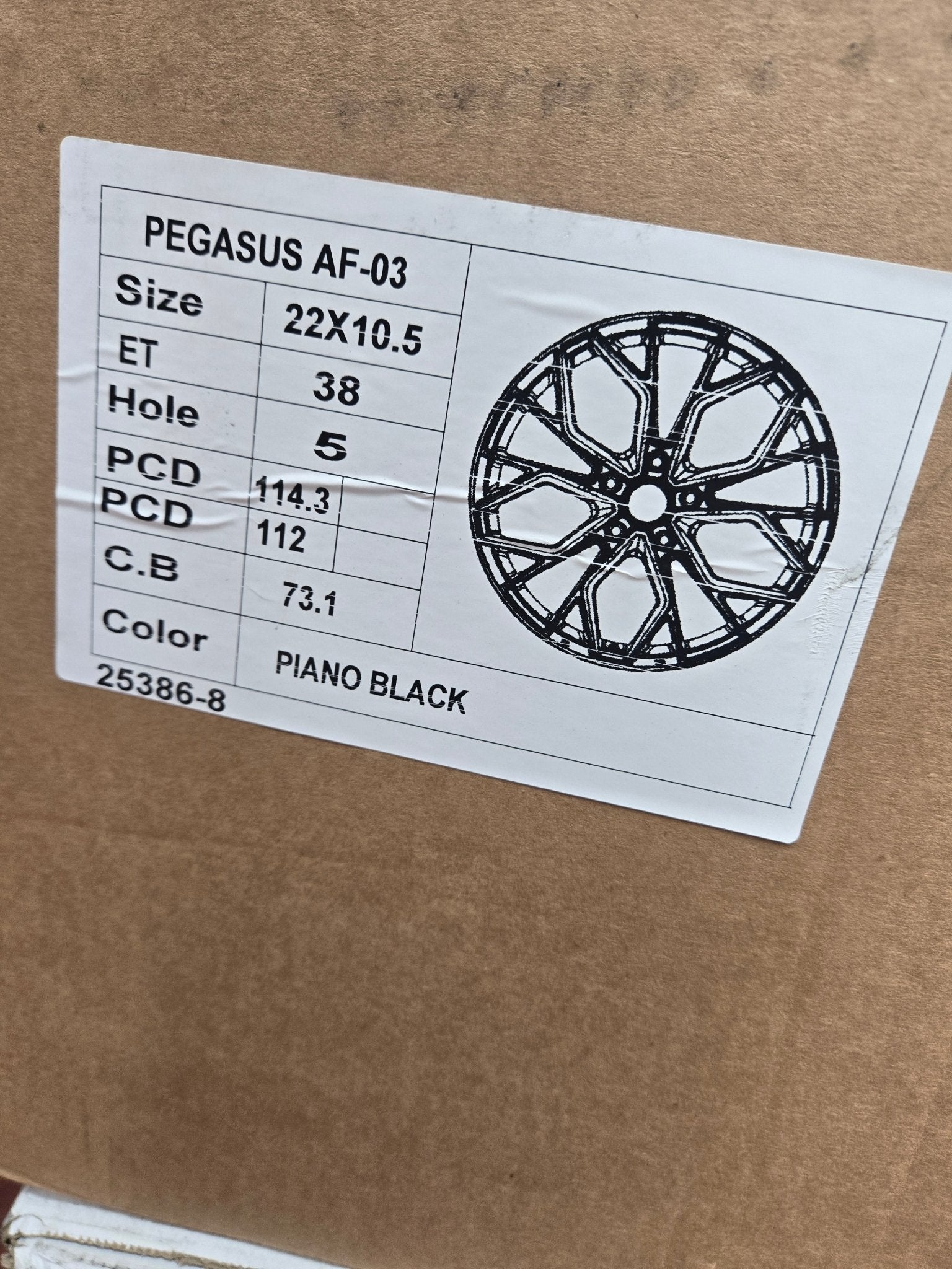 PEGASUS - 5558 22x10.5 5x112 / 5x114.3 GLOSS BLACK - Gun Hill Tire House (WTW - WHOLESALE TIRES & WHEELS)