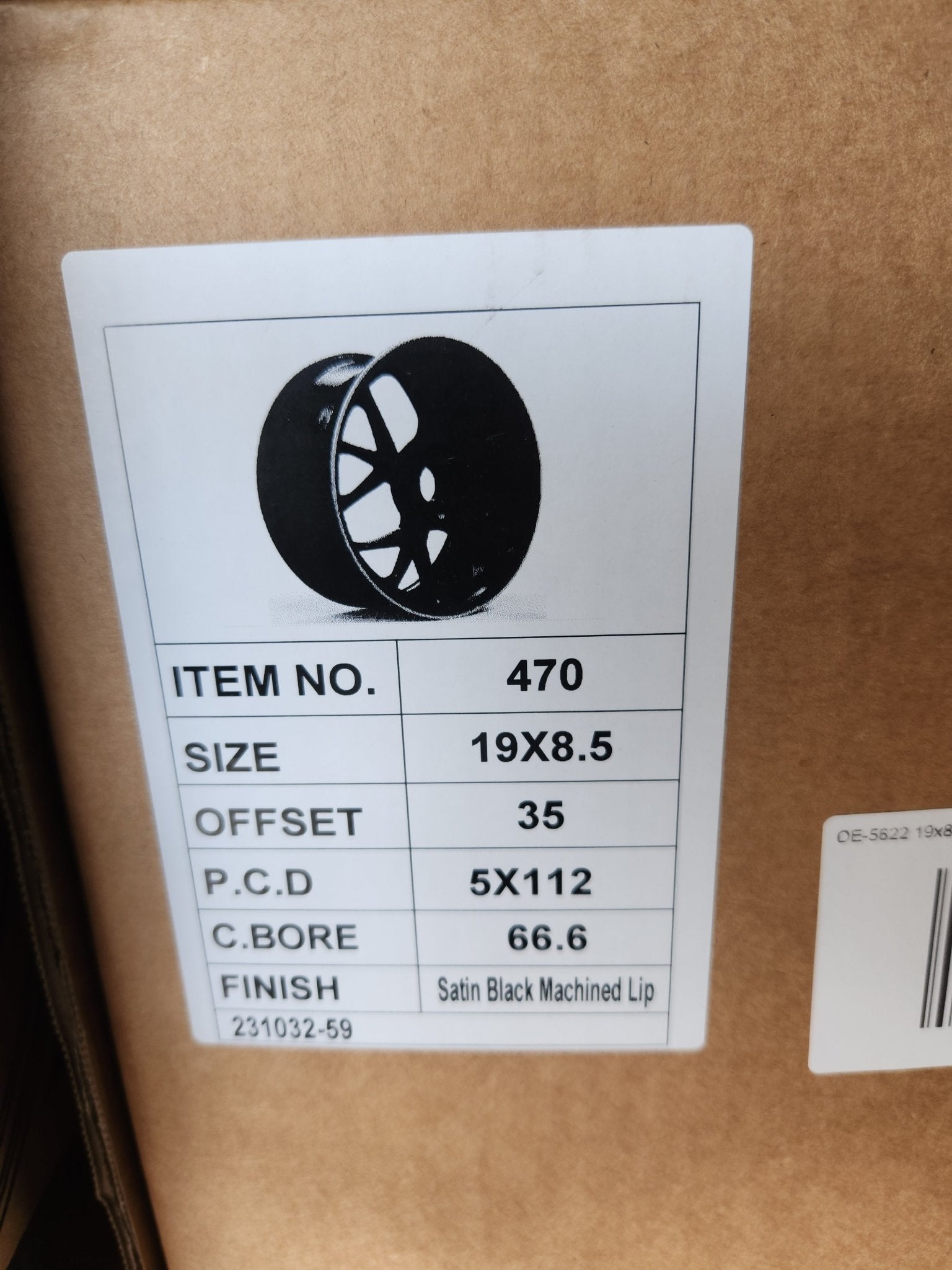 OE - 5622 19x8.5 5x112 MATTE BLACK MACHINED LINE - Gun Hill Tire House (WTW - WHOLESALE TIRES & WHEELS)