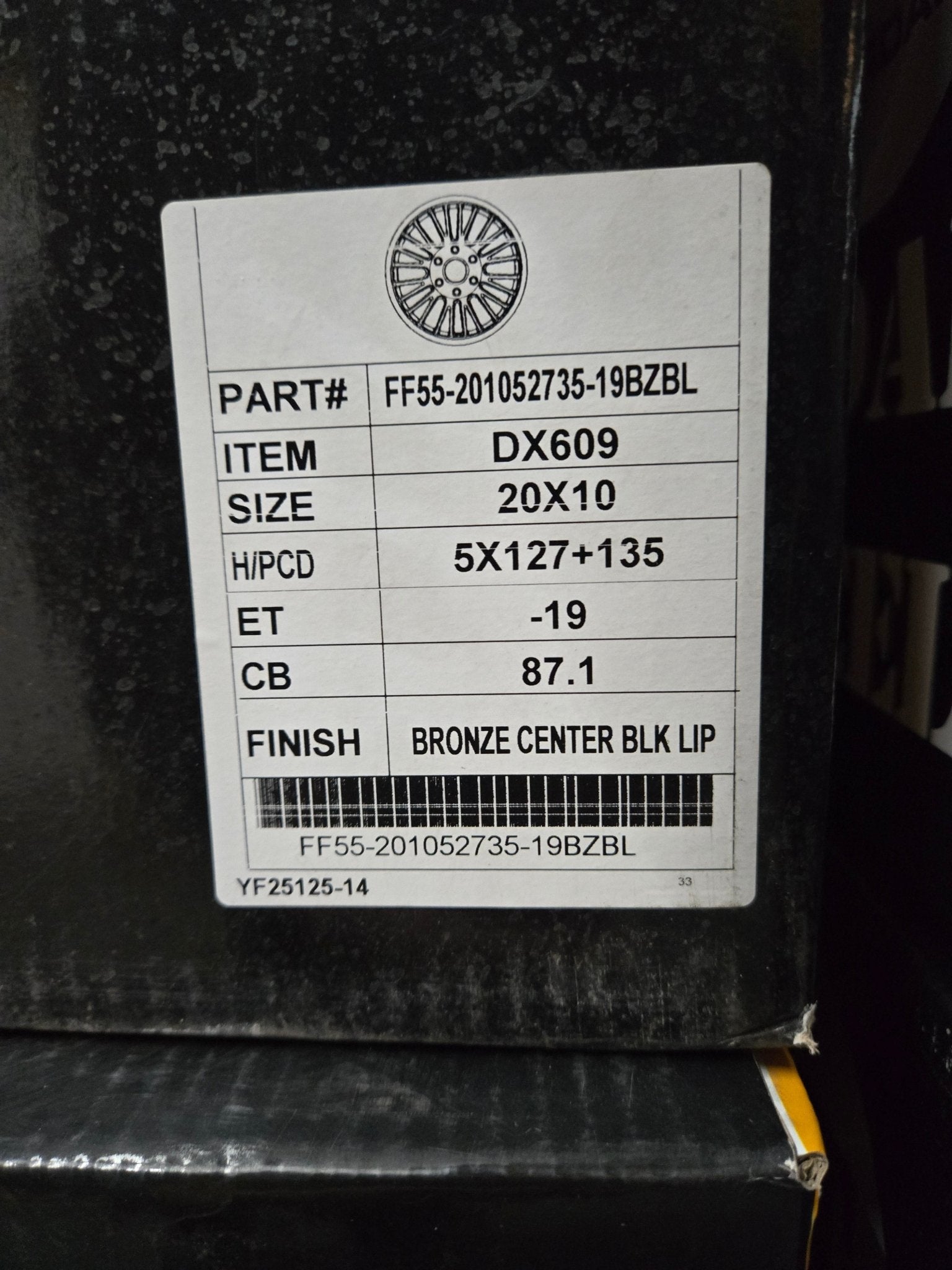 ROCK FORGE RF55 20X10 5X127 5X135 BRONZE CENTER GLOSS BLACK LIP